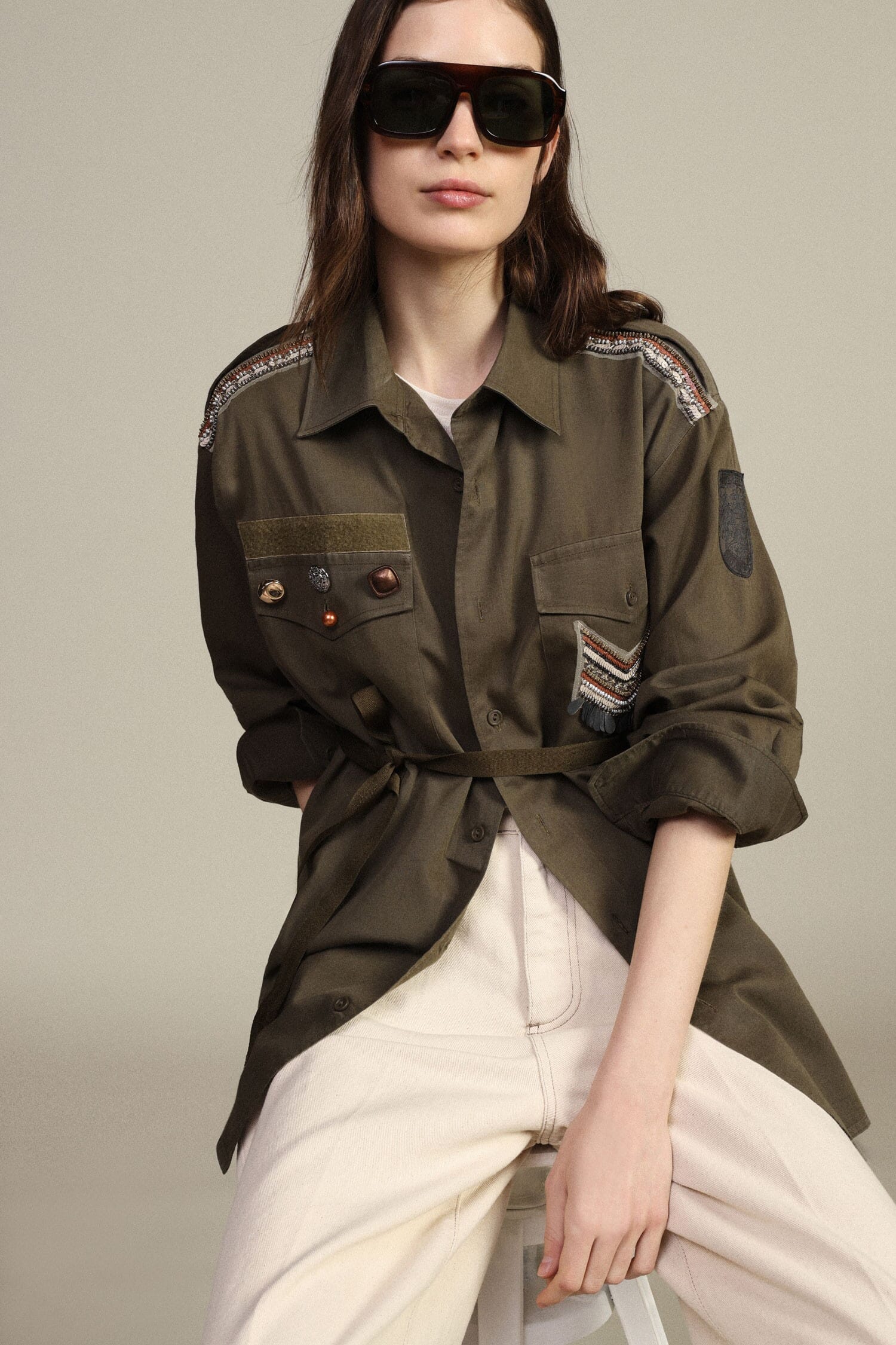 Blazer With Pockets And Decorative Buttons Dixie
