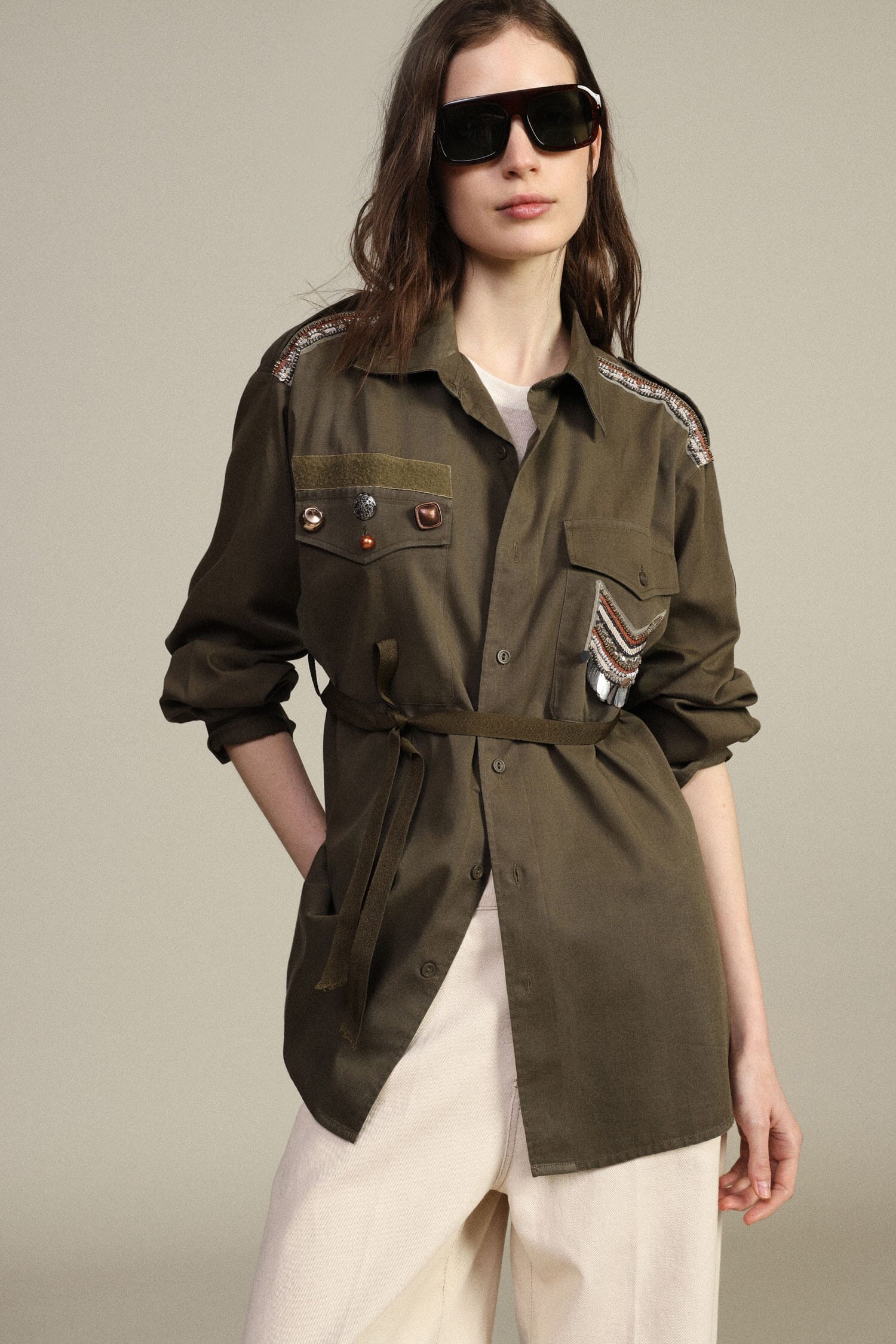 Blazer With Pockets And Decorative Buttons Dixie