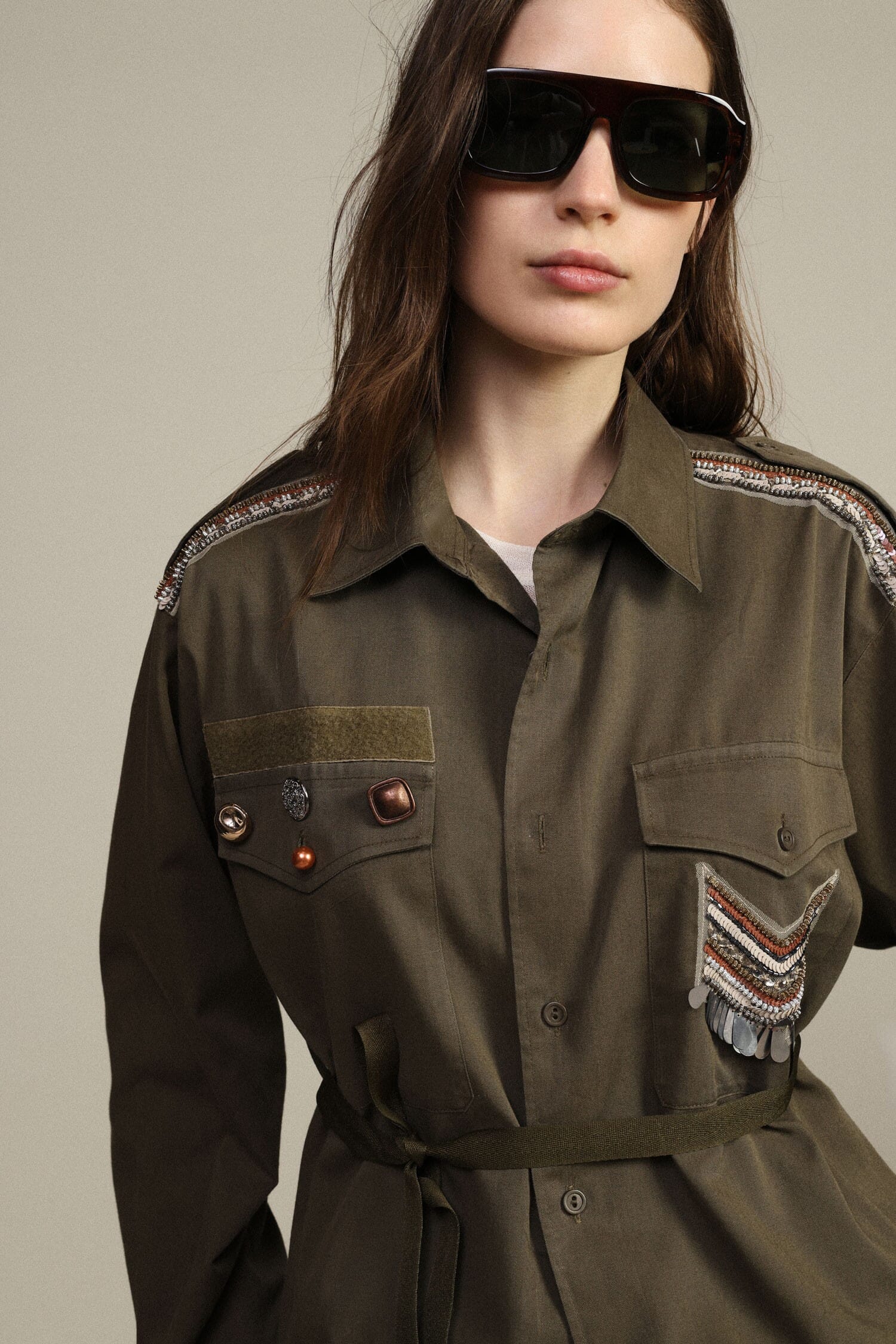 Blazer With Pockets And Decorative Buttons Dixie
