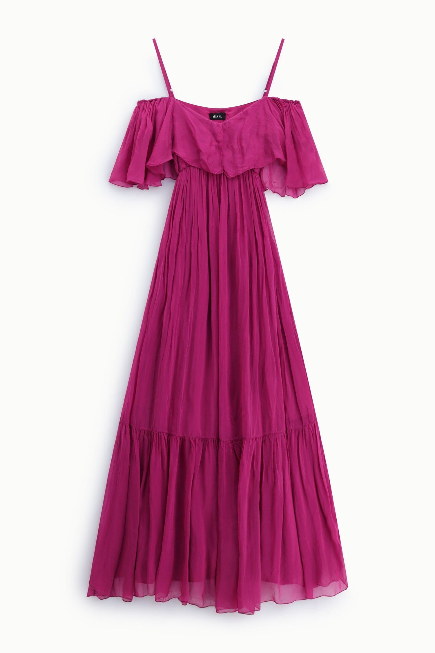 Abito Lungo Con Spalline E Volant Dixie