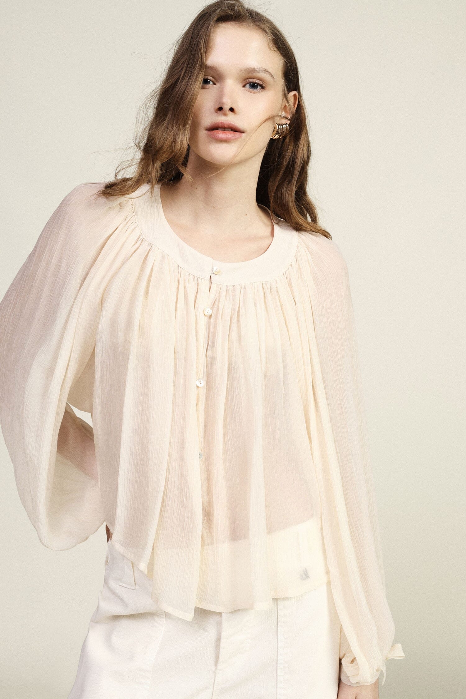 Camicia Ampia Con Maniche A Palloncino E Fiocchi Dixie