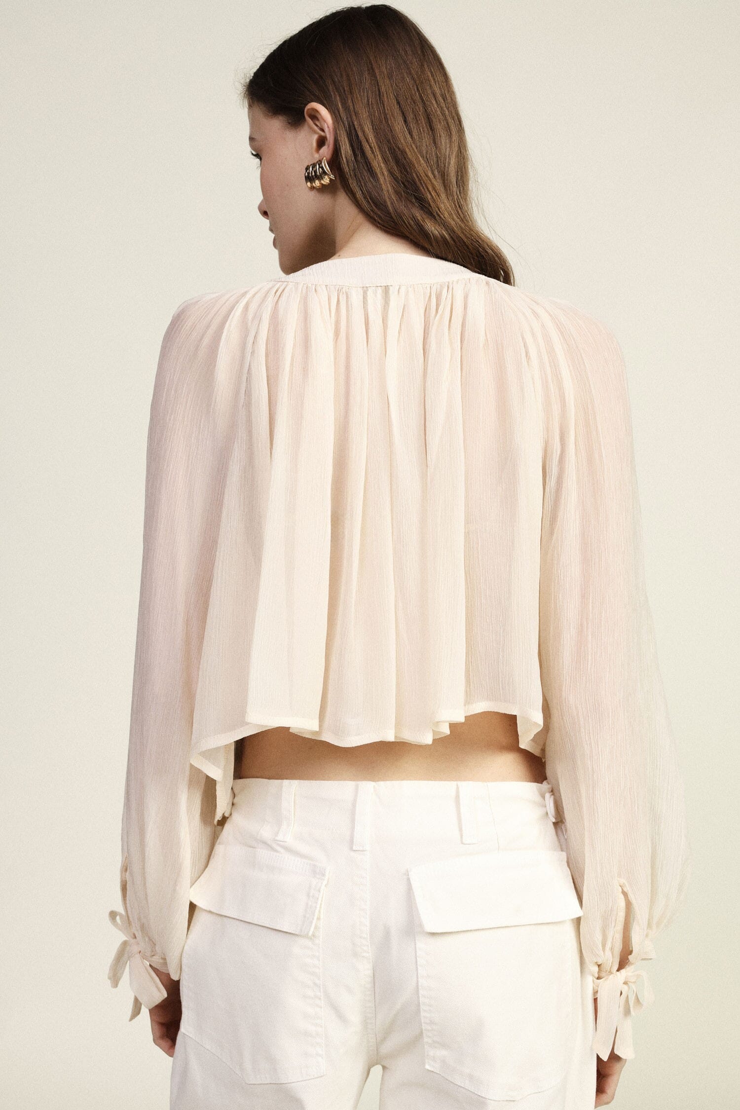 Camicia Ampia Con Maniche A Palloncino E Fiocchi Dixie