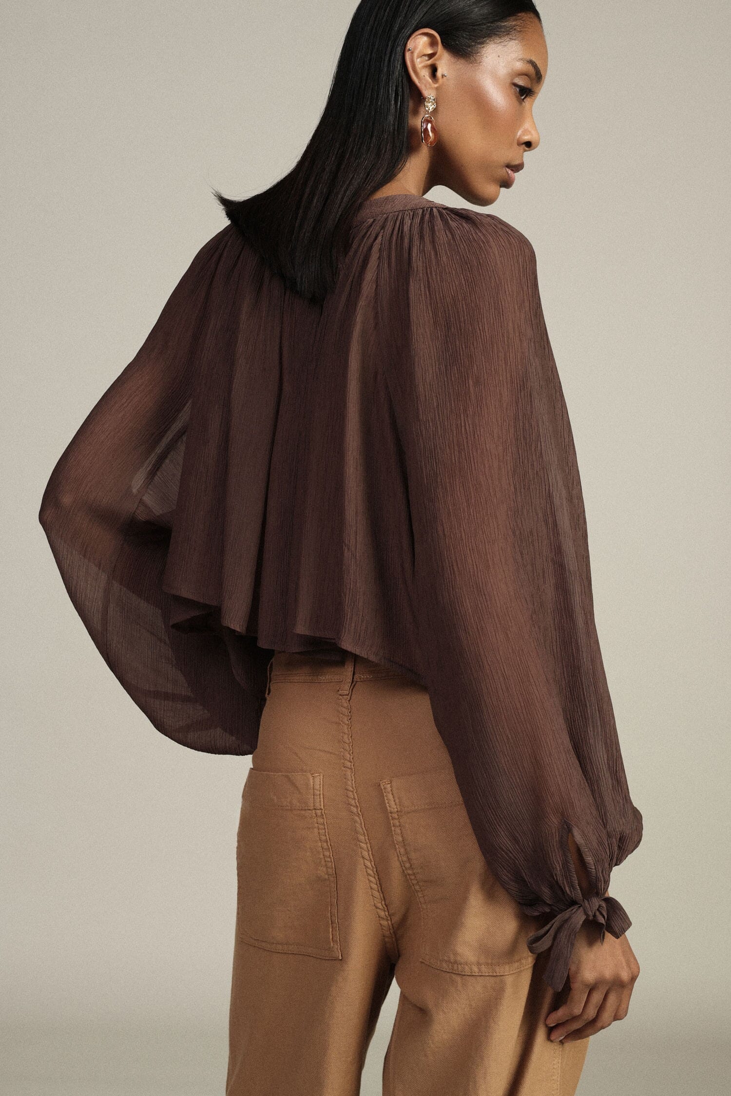 Camicia Ampia Con Maniche A Palloncino E Fiocchi Dixie