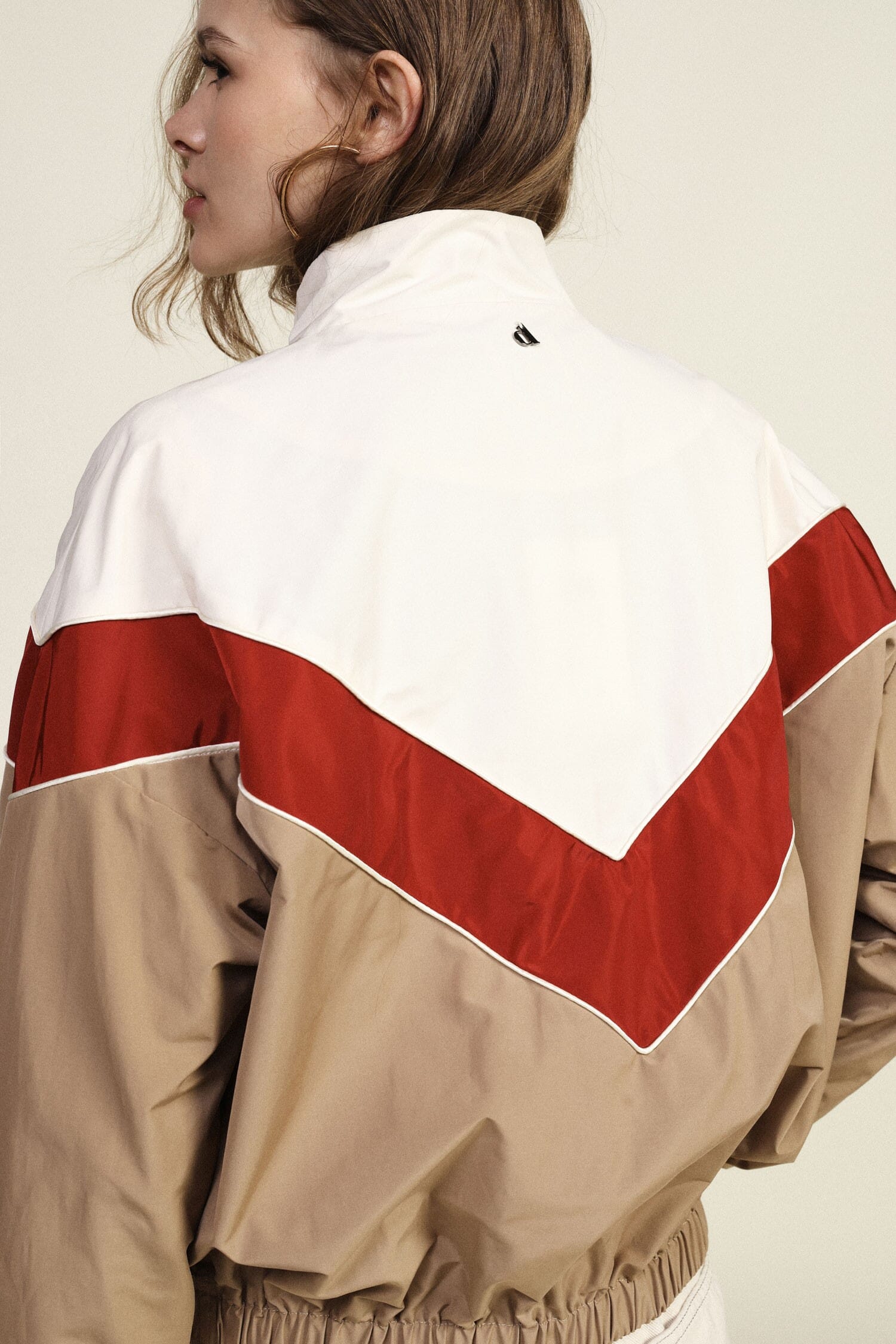 Blouson bombardier avec fermeture éclair à motif géométrique et poignets élastiques Dixie