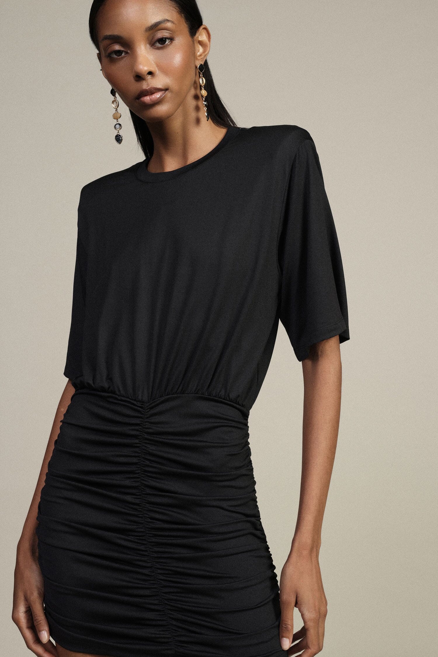 Abito Corto Con Arricciature Frontali Dixie