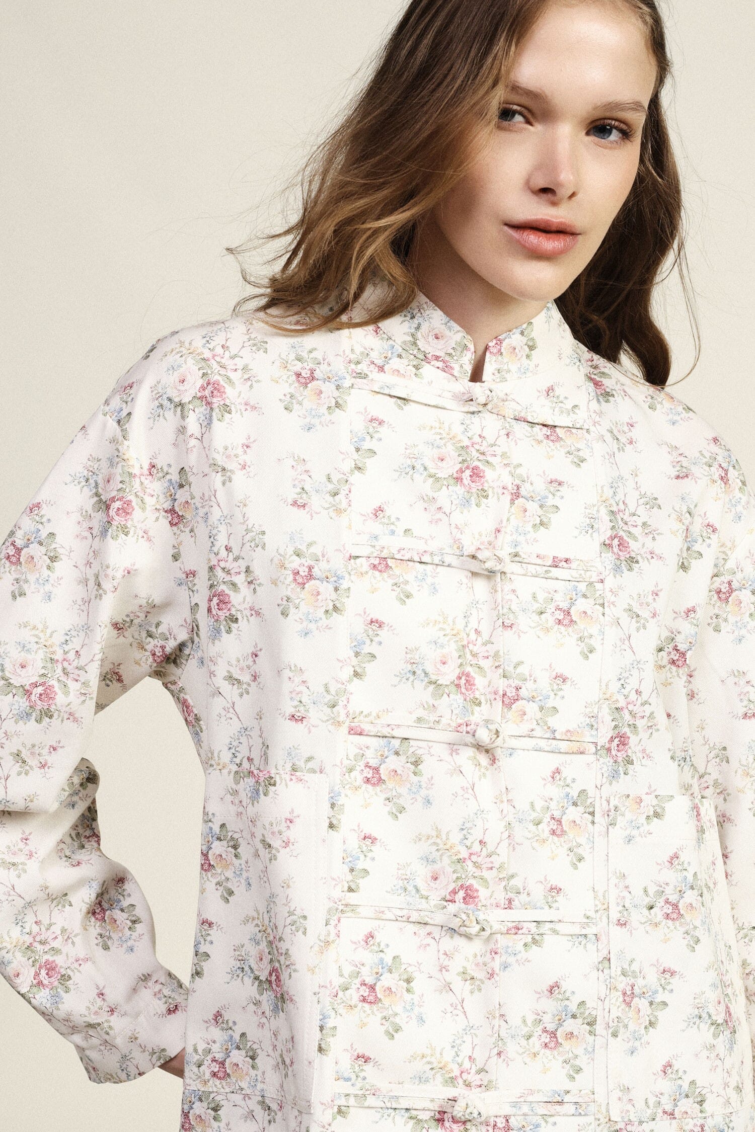 Veste matelassée Imprimé floral Fermeture à cravate Dixie