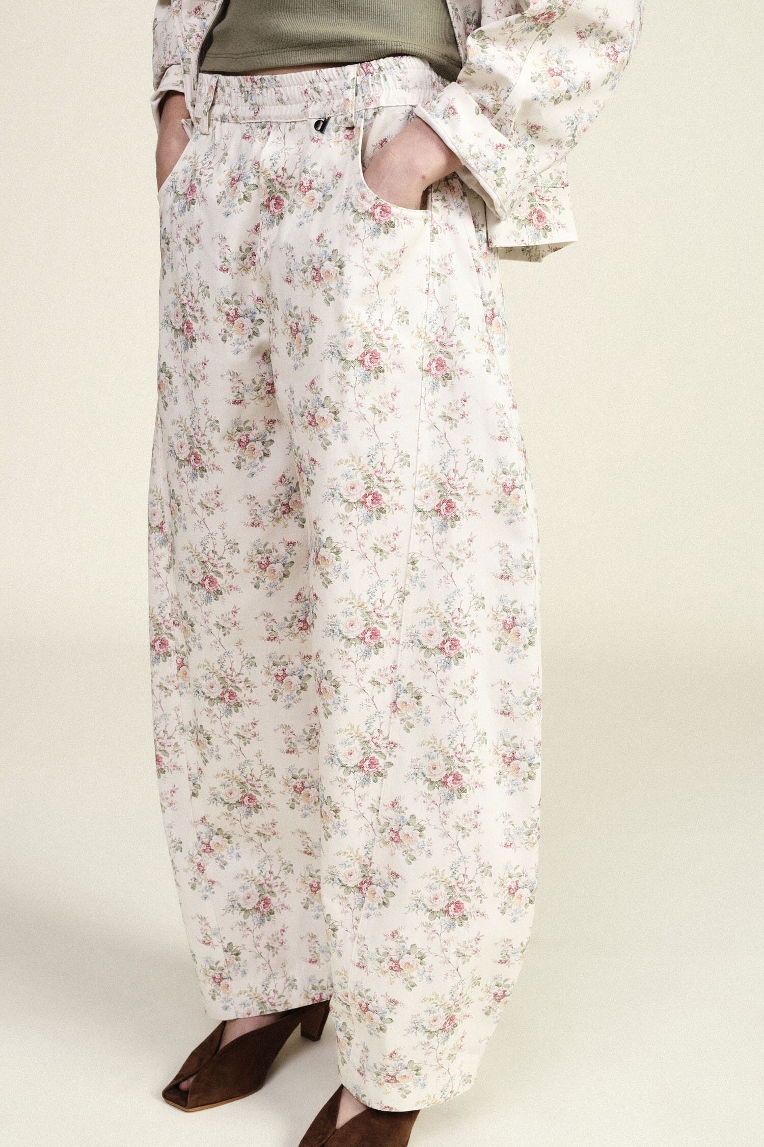 Pantaloni Palazzo Stampa Floreale A Gamba Ampia Dixie