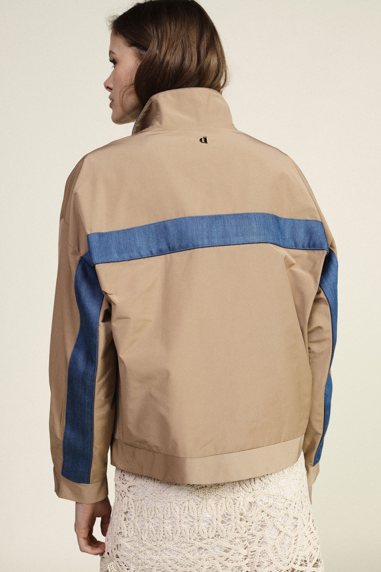 Blouson bombardier avec bande contrastée et fermeture éclair Dixie