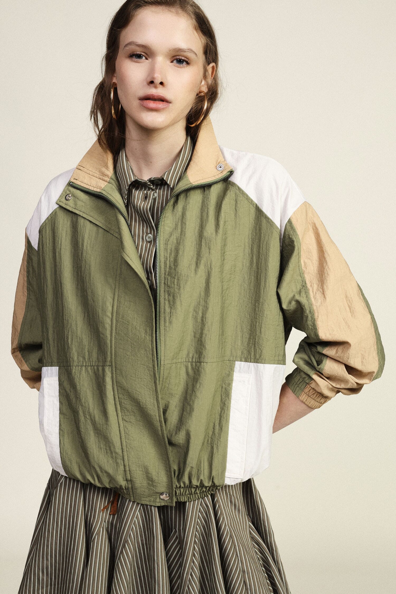 Blouson bombardier avec panneaux contrastés et poignets élastiques Dixie