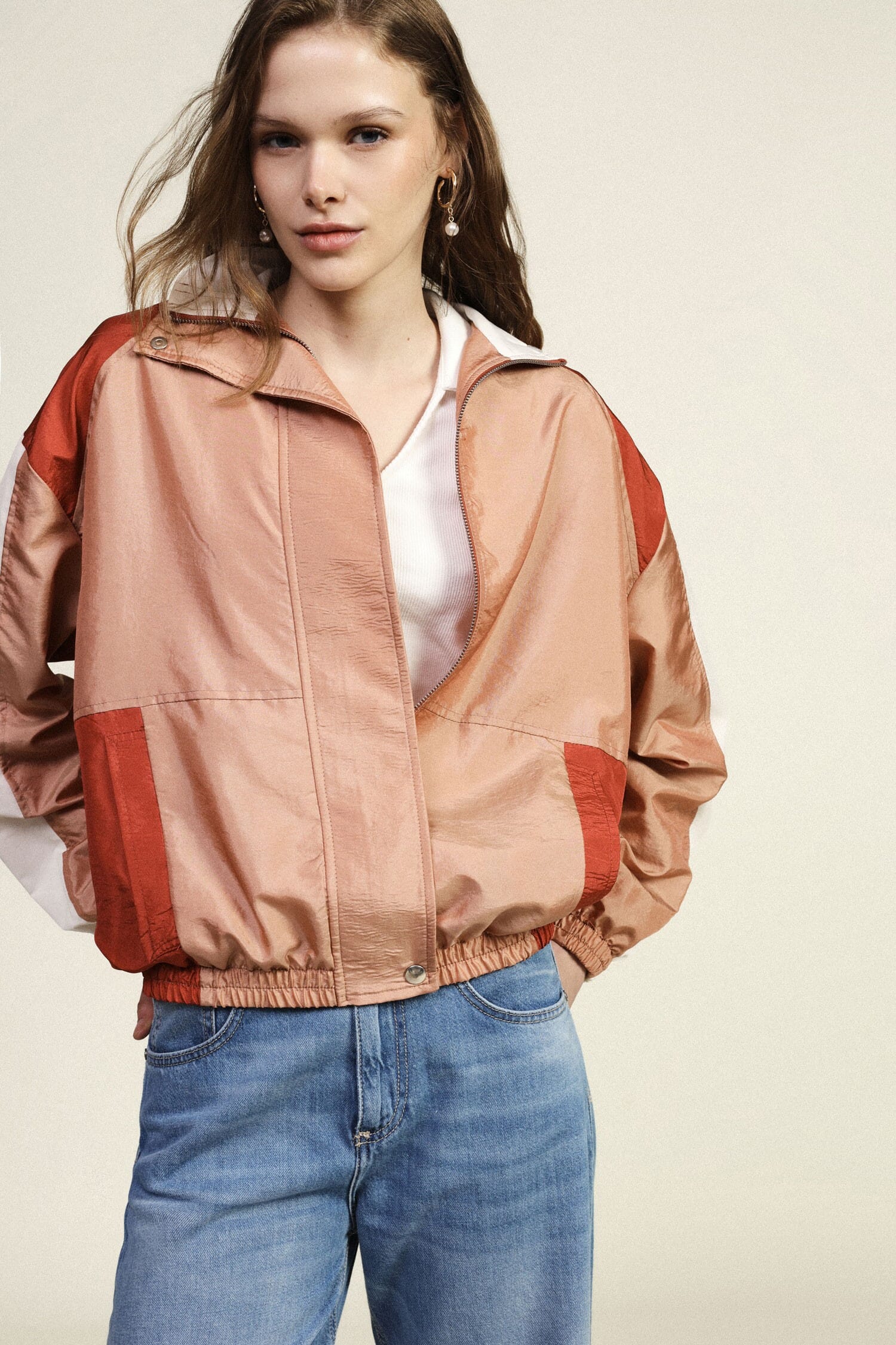 Blouson bombardier avec empiècements contrastés et détails élastiques Dixie