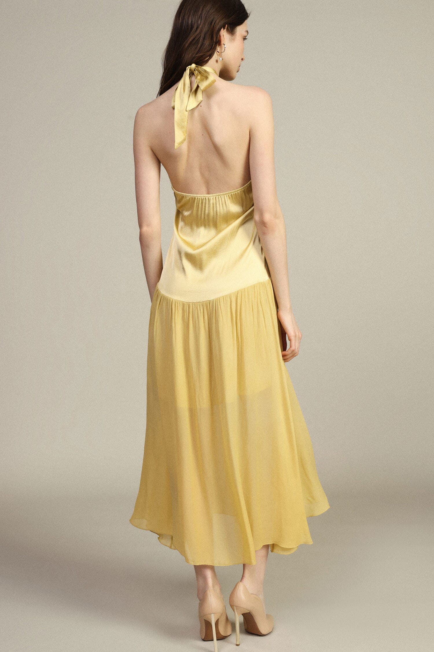 Abito Lungo Con Scollo All\X1aamericana E Balza Dixie