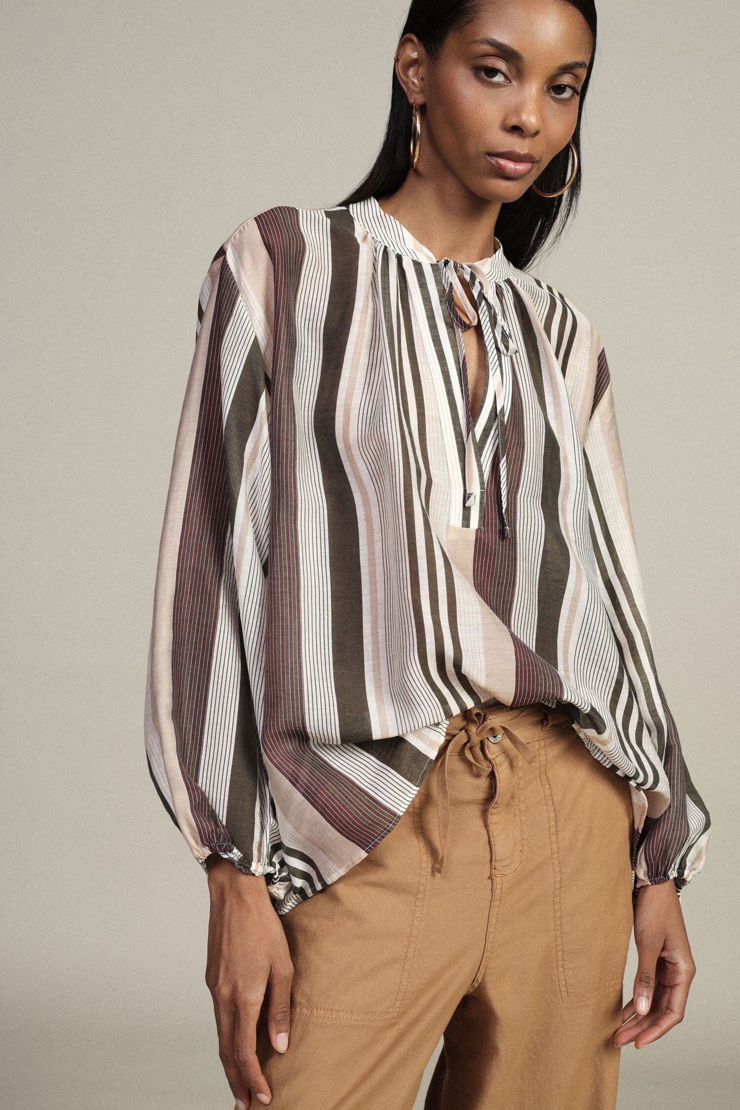 Dixie - Chemisier rayé à manches longues