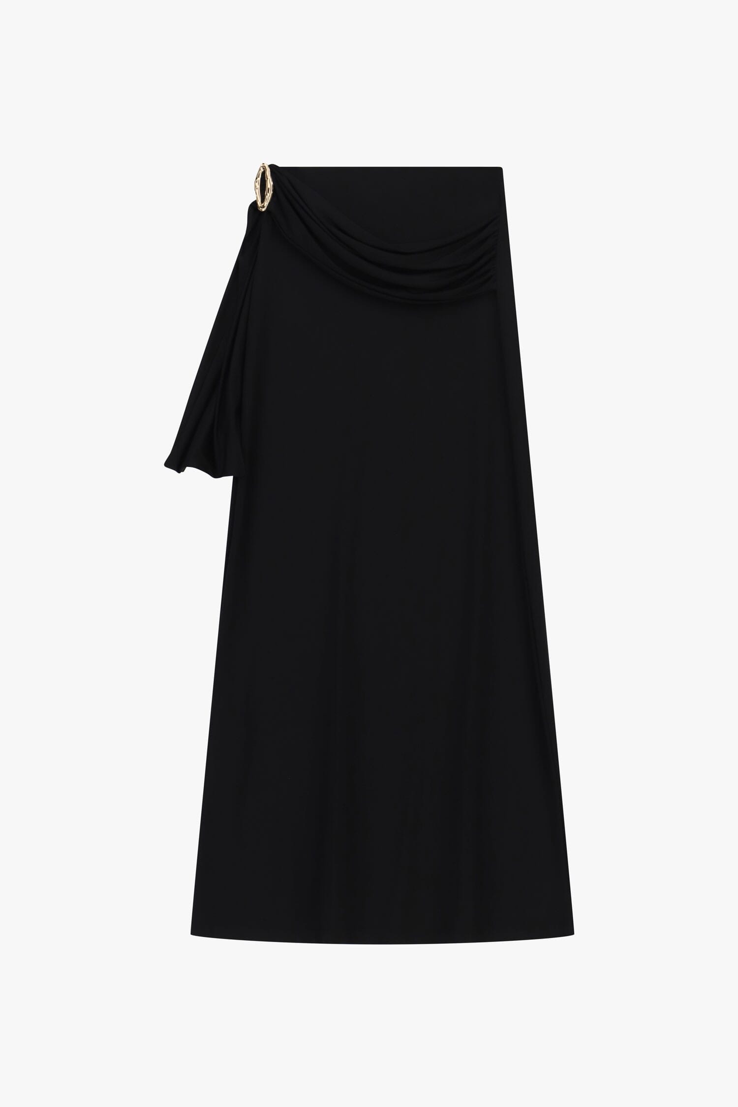 Jupe midi drapée et ornée d'un bijou Dixie