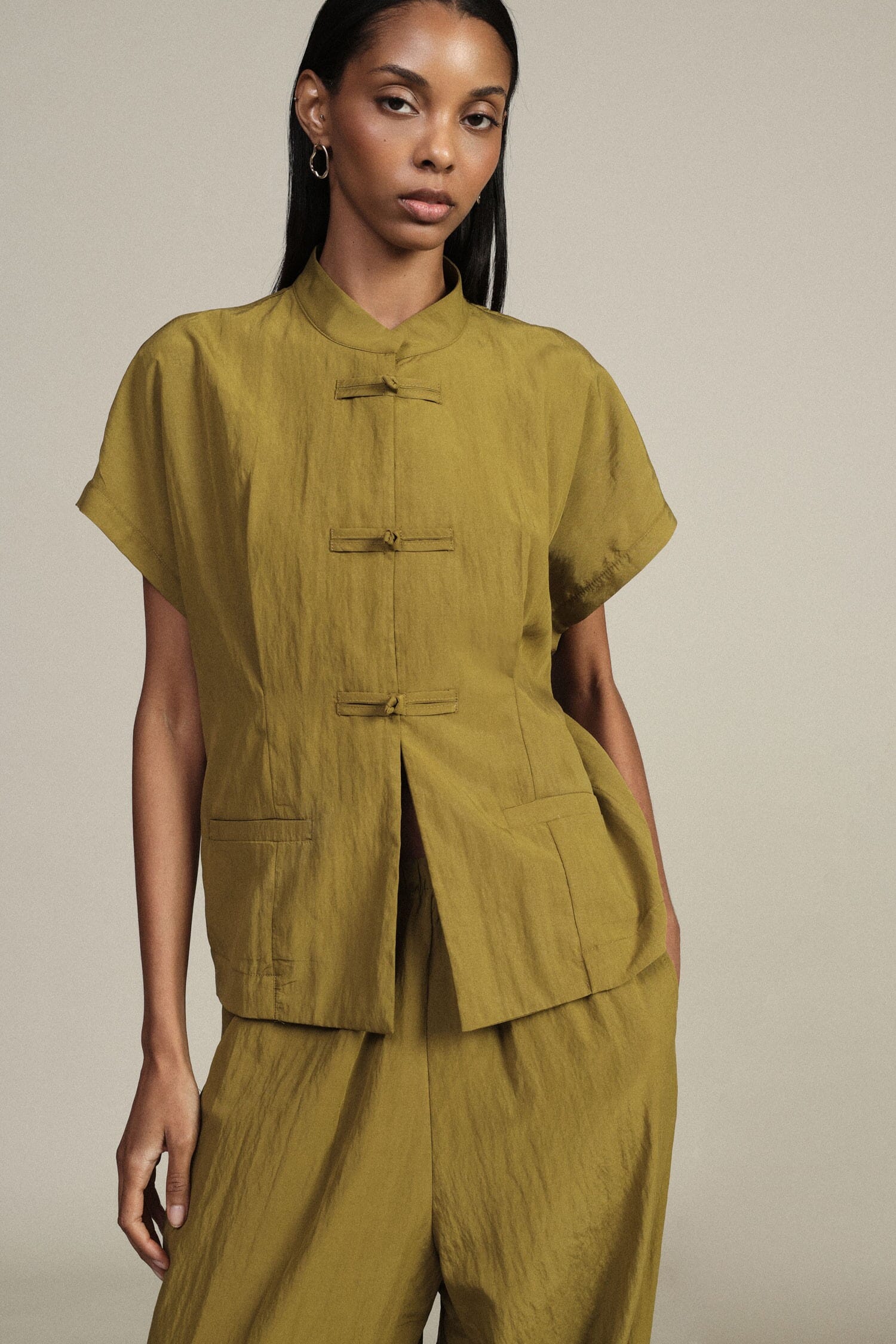 Camicia Corta Con Chiusura A Nodo E Tasche Frontali Dixie