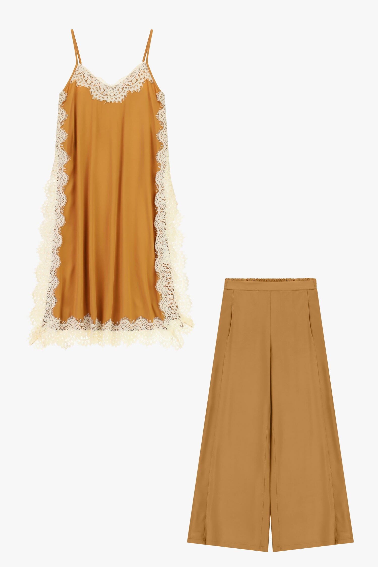 Completo Con Pantaloni Ampi E Top Con Pizzo Dixie