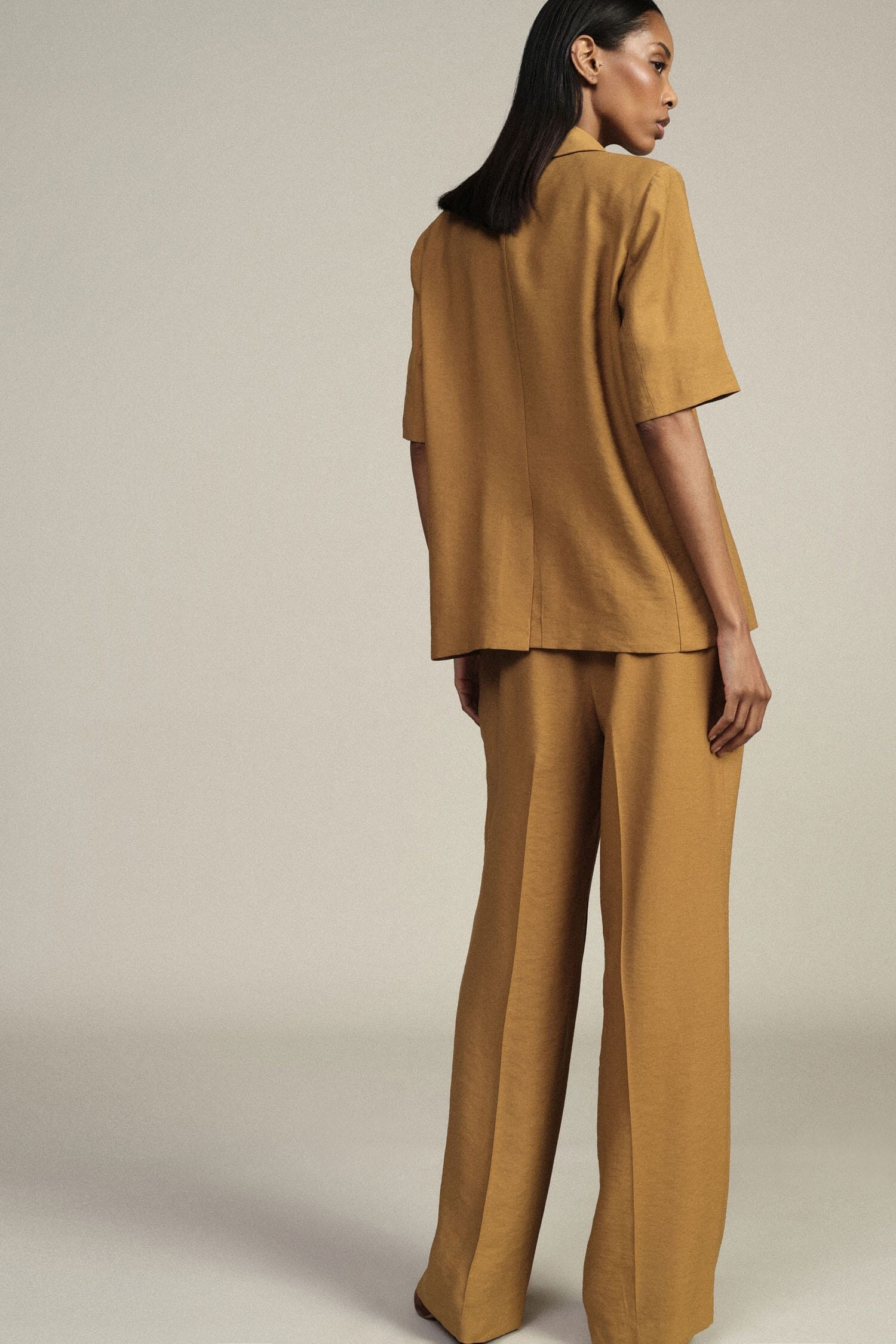 Pantaloni Palazzo A Gamba Ampia Con Pinces Dixie