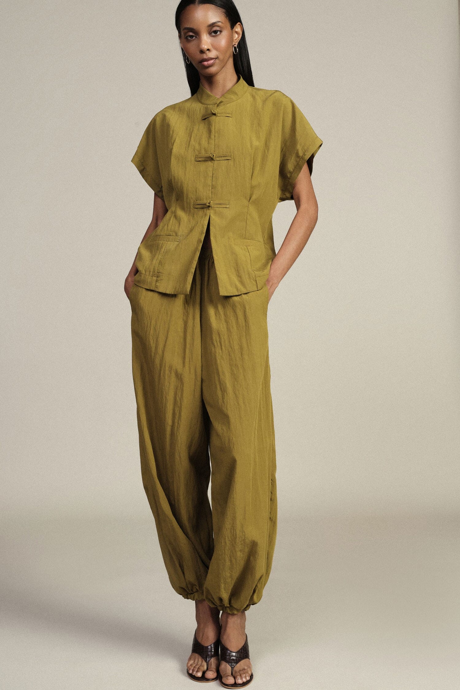 Pantalon Palazzo large avec taille élastique et fond Dixie