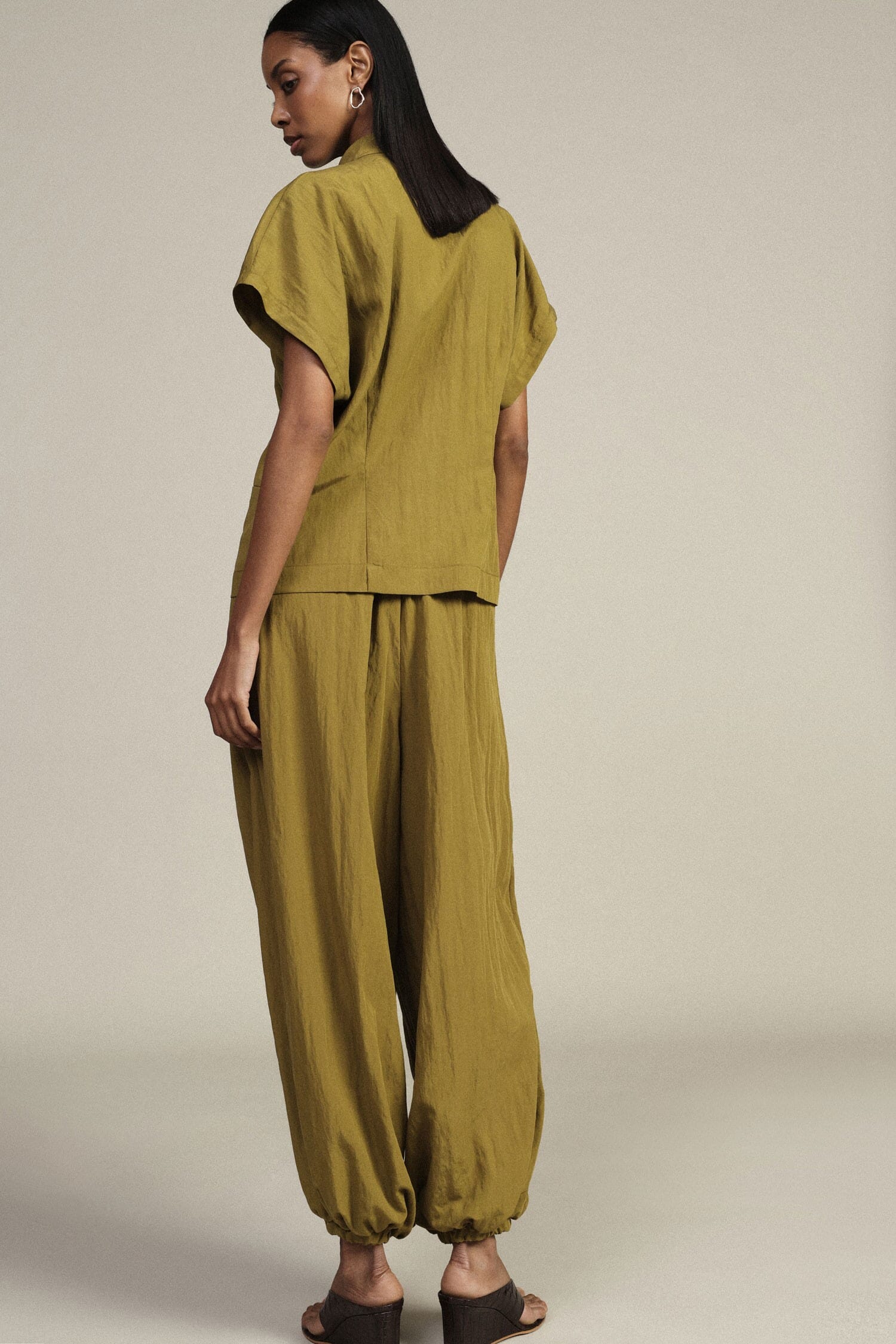 Pantalon Palazzo large avec taille élastique et fond Dixie