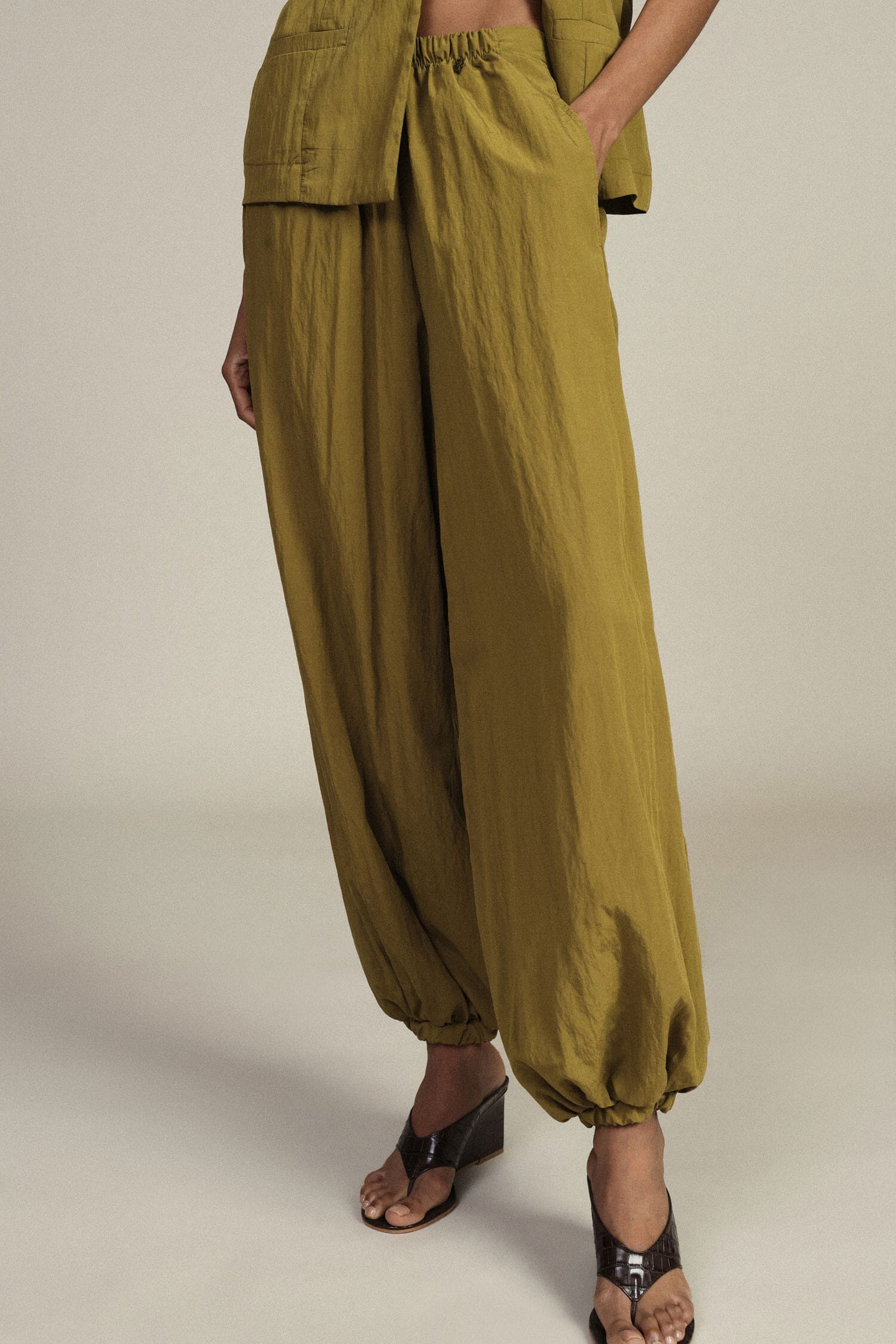 Pantalon Palazzo large avec taille élastique et fond Dixie