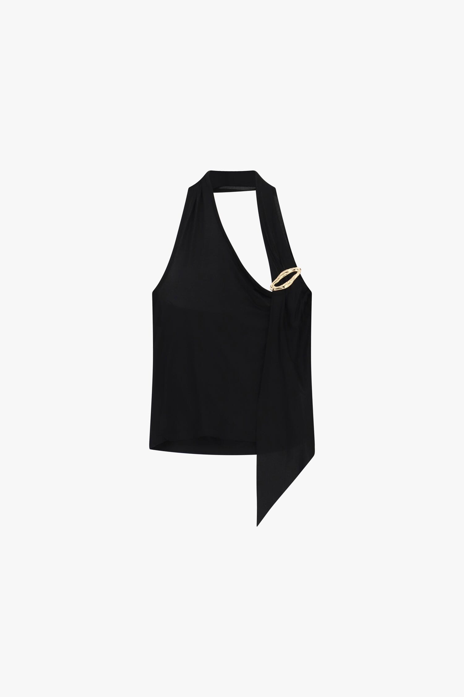 Top Asimmetrico Con Dettaglio A Spilla Dorata Dixie