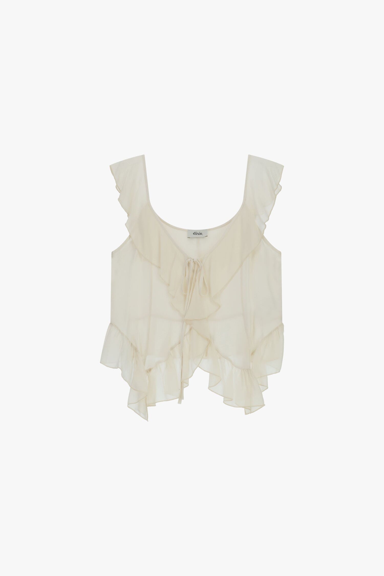 Top Con Balze E Scollo Ampio Annodato Dixie