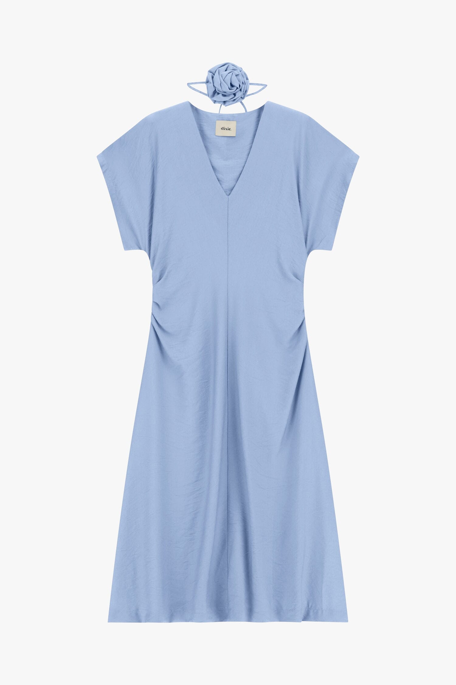 Abito Midi Con Drappeggio Laterale E Scollo A V Dixie