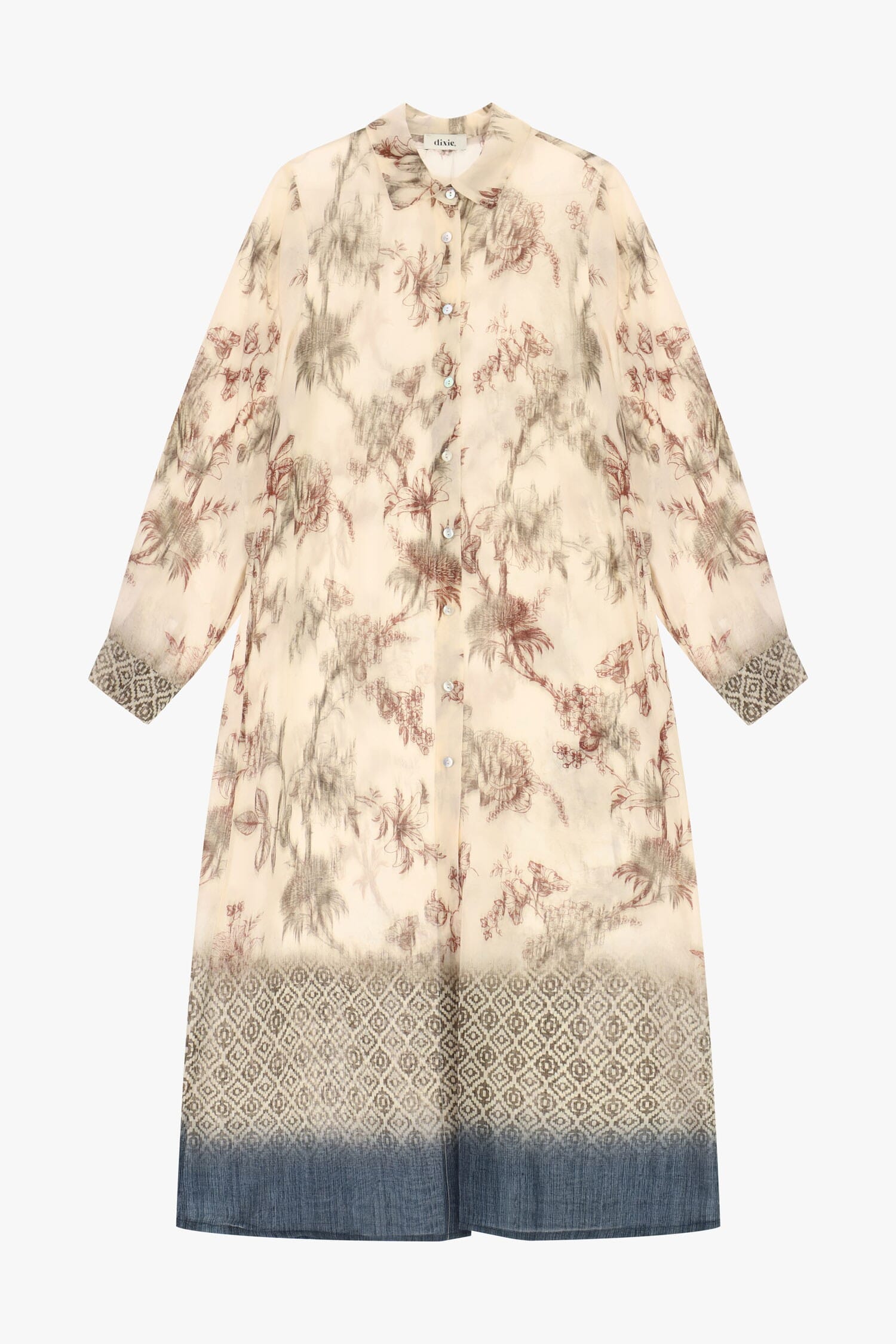 Robe longue à imprimé floral avec boutons sur le devant Dixie