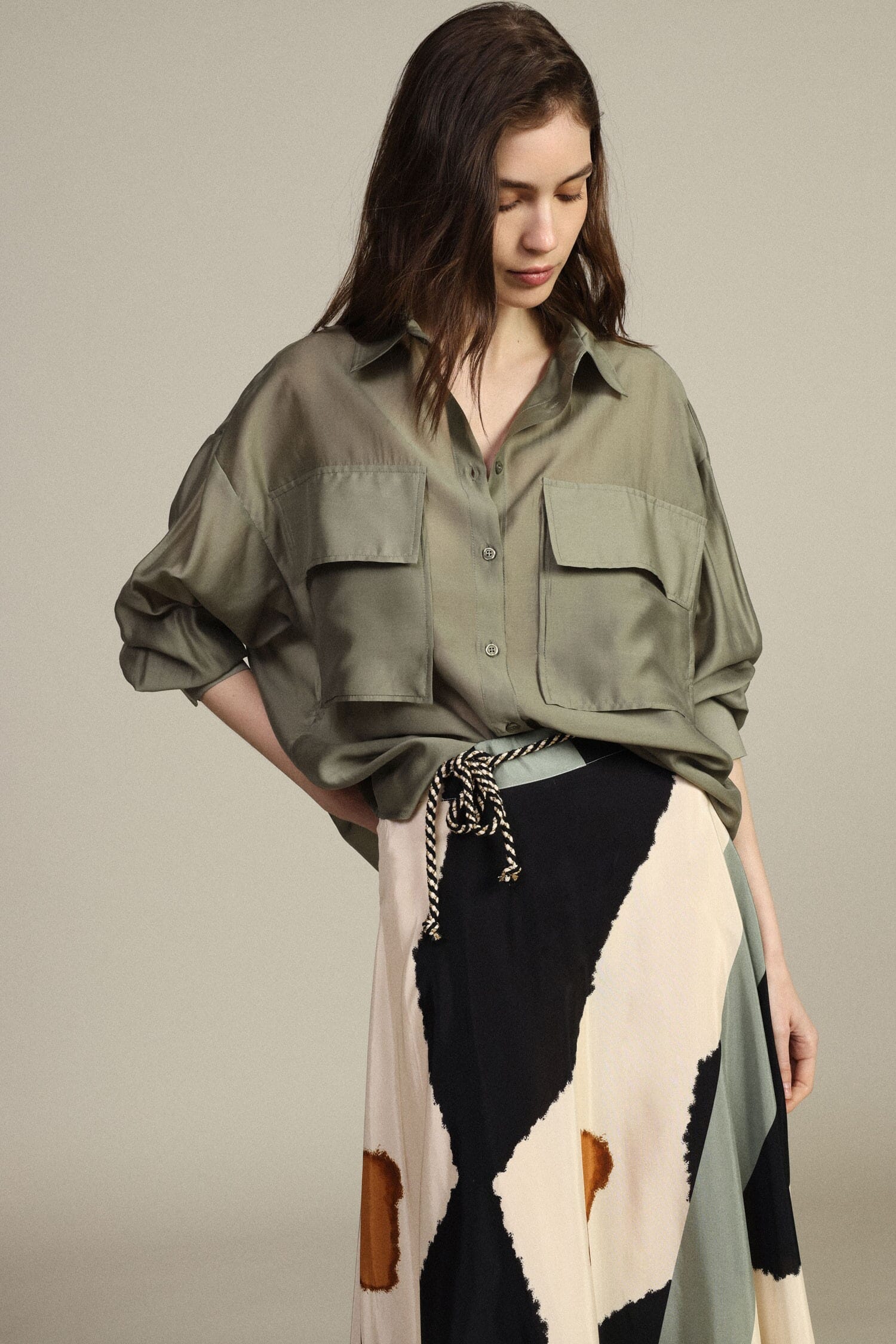 Camicia Trasparente Con Tasche Frontali Oversize Dixie