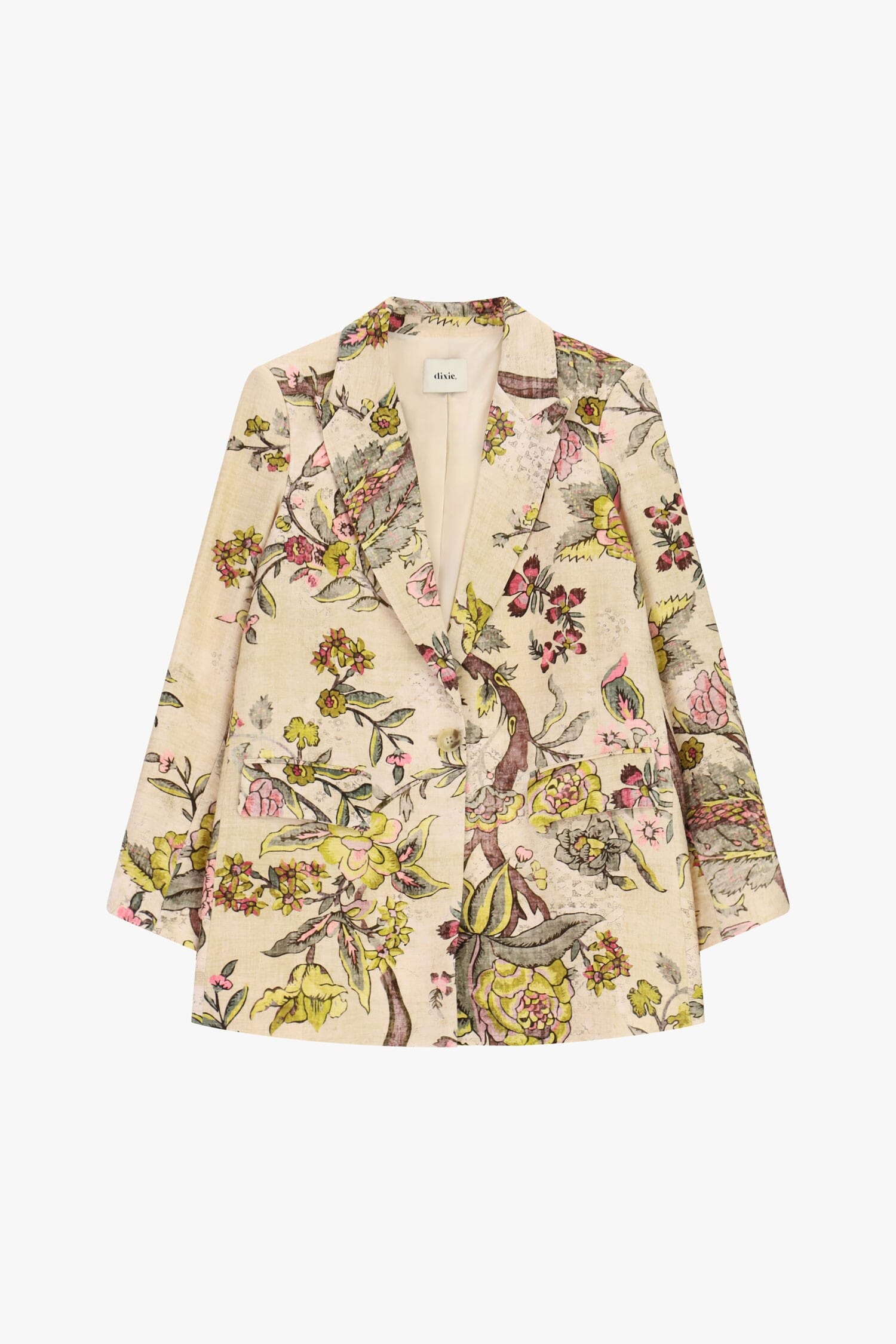 Blazer fantaisie floral à simple boutonnage avec poches Dixie