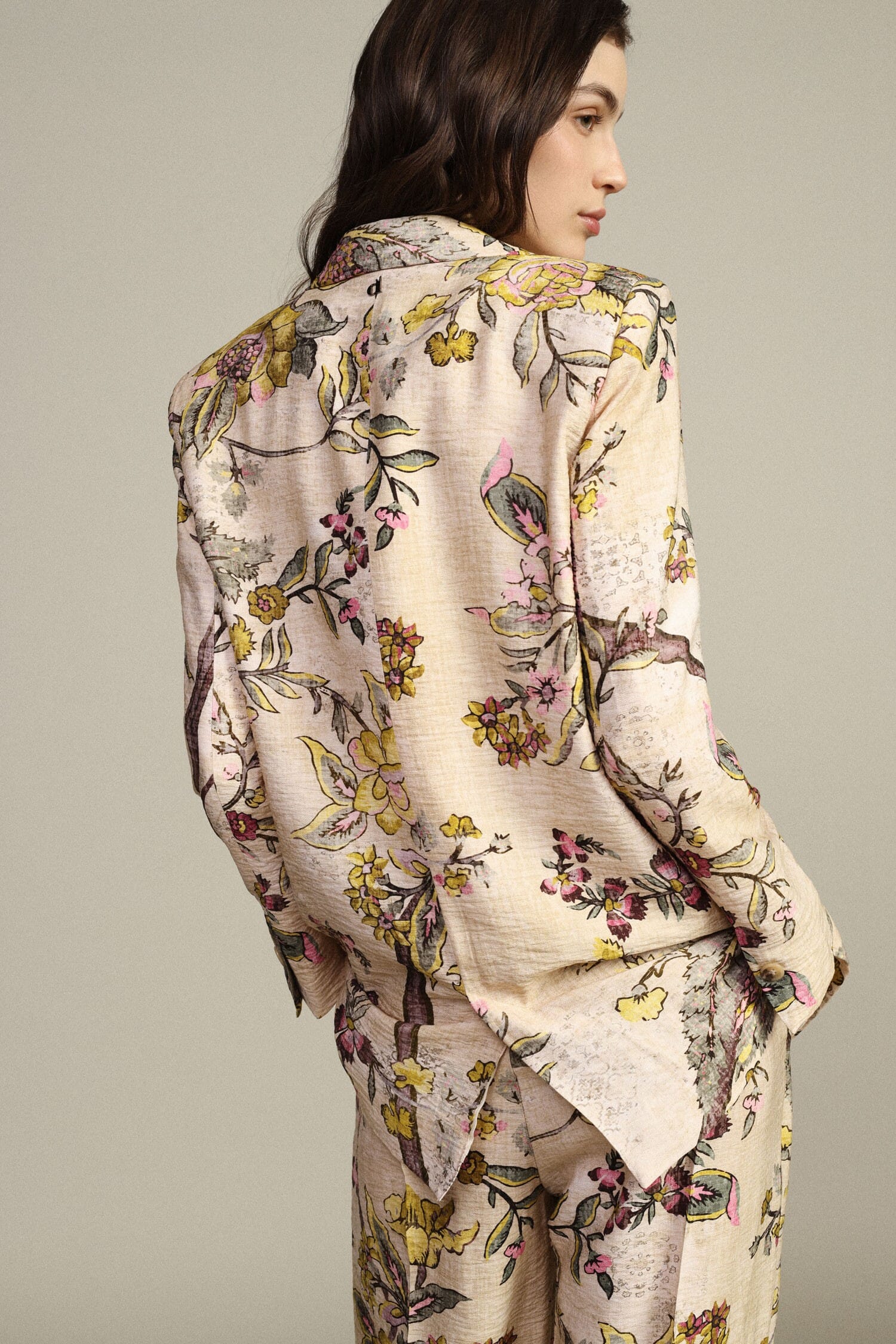 Blazer fantaisie floral à simple boutonnage avec poches Dixie