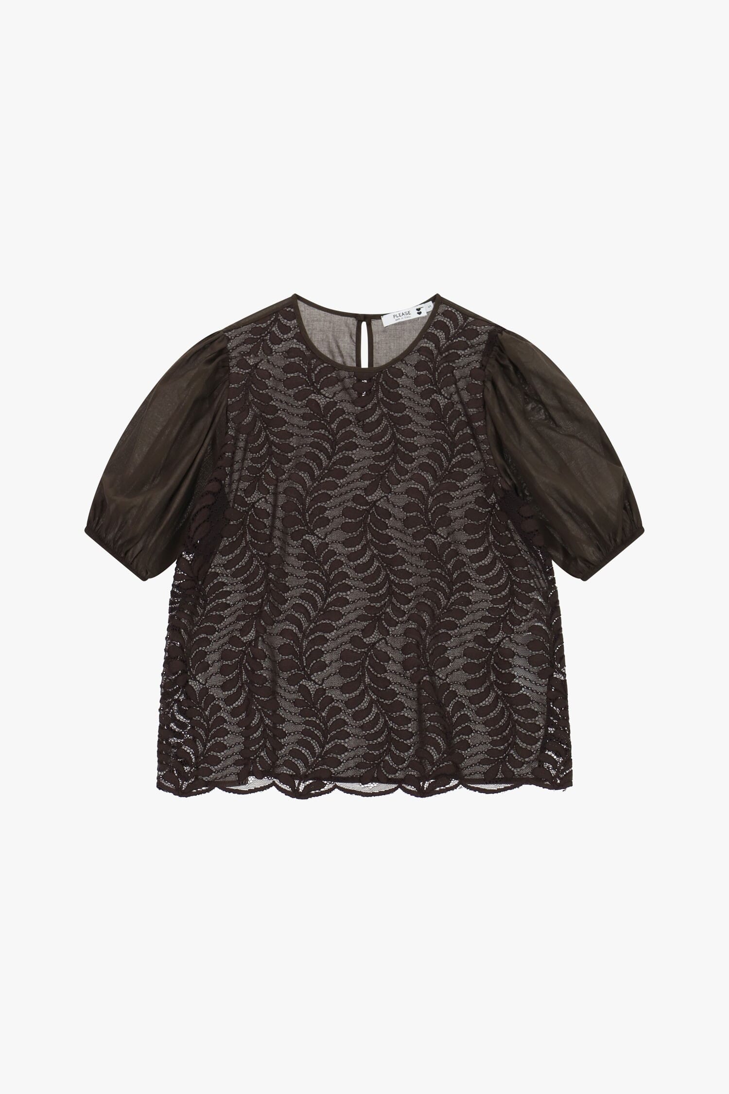 Lace Blouse With Transparent Wide Sleeves Please