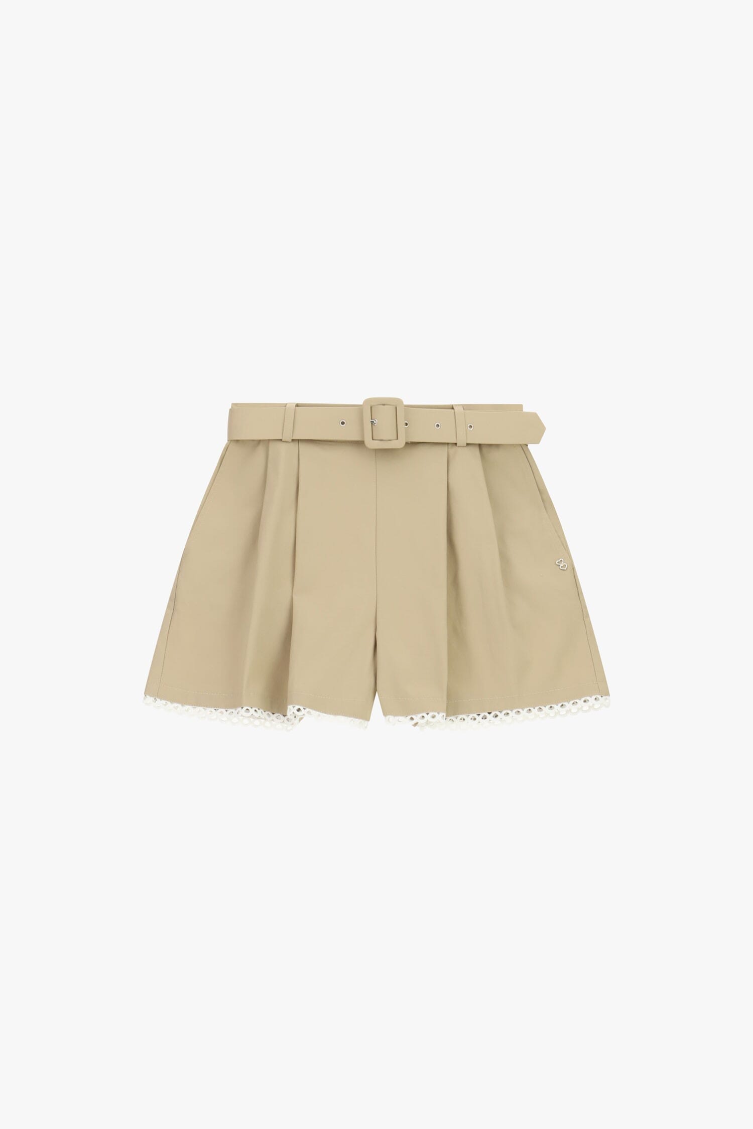Regular-Fit Shorts With Belt And Perforated Trim Please
