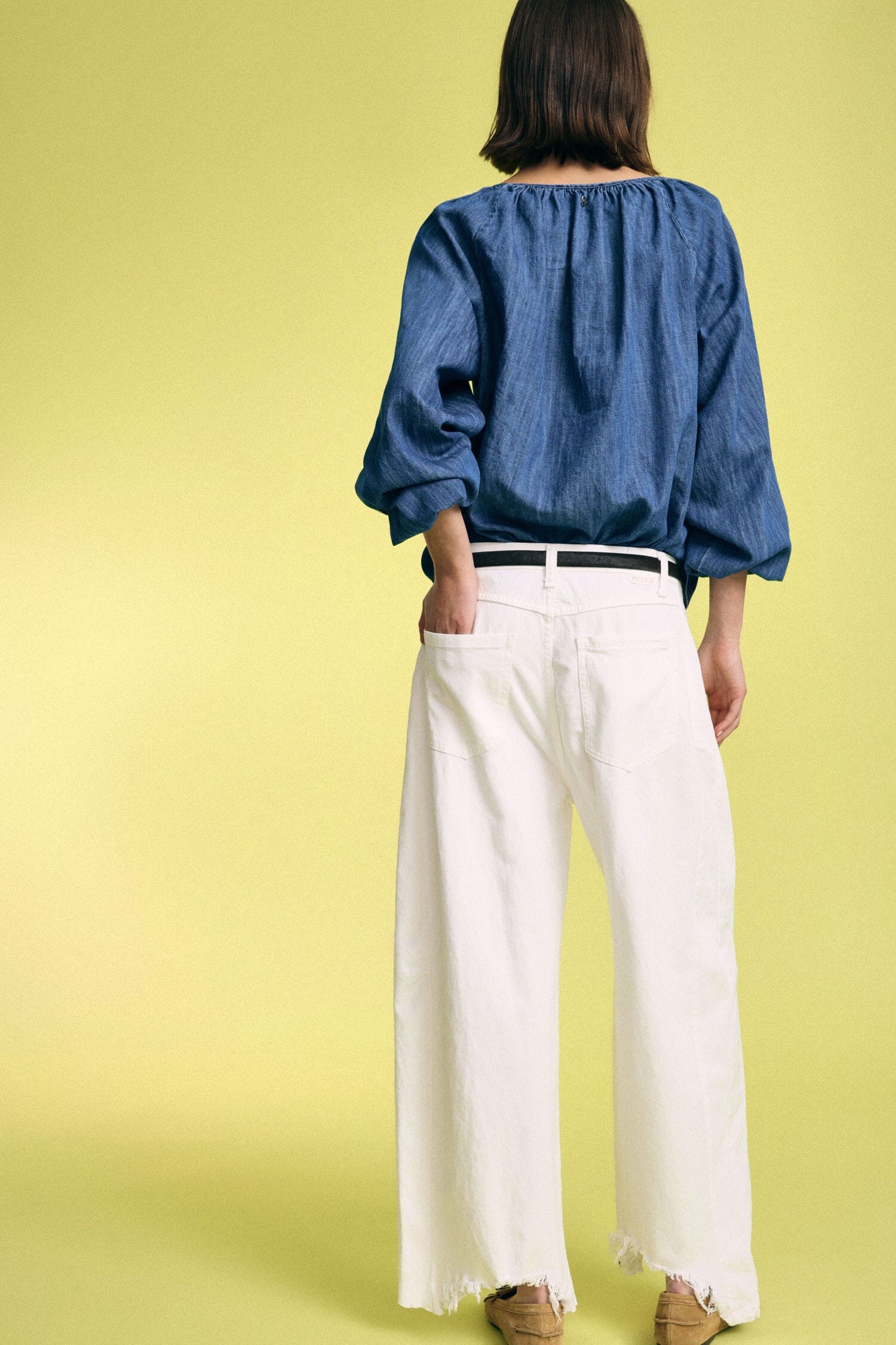 High Waisted Palace Trousers With Frayed Hem Please