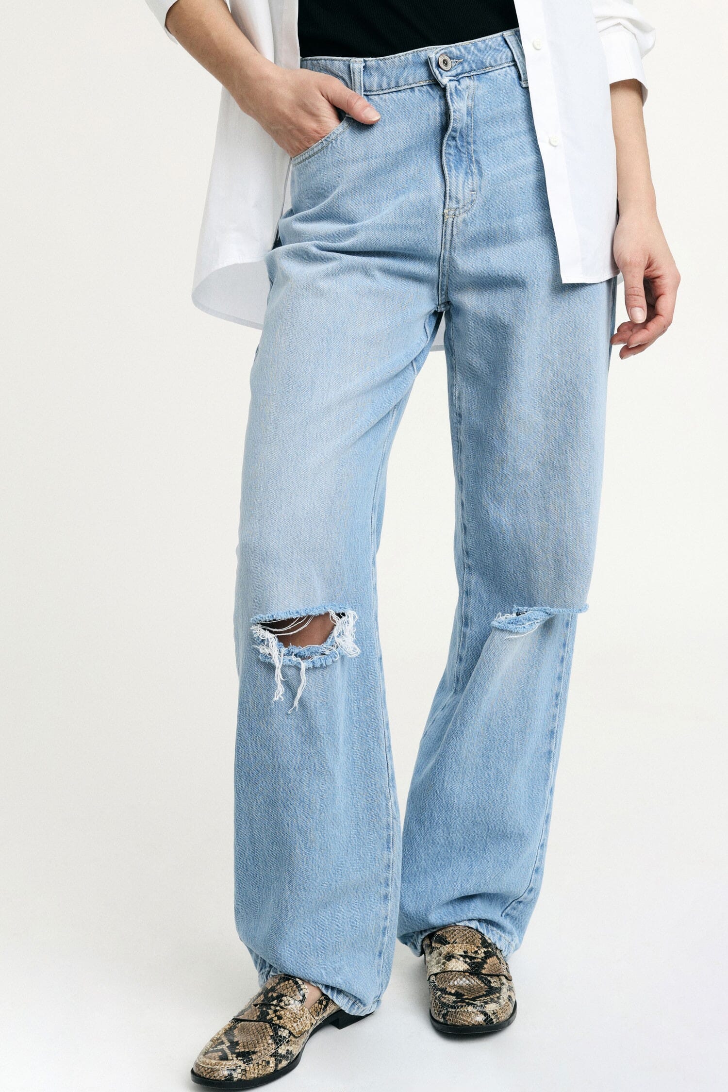 Wide Leg Jeans With Knee Ties Please