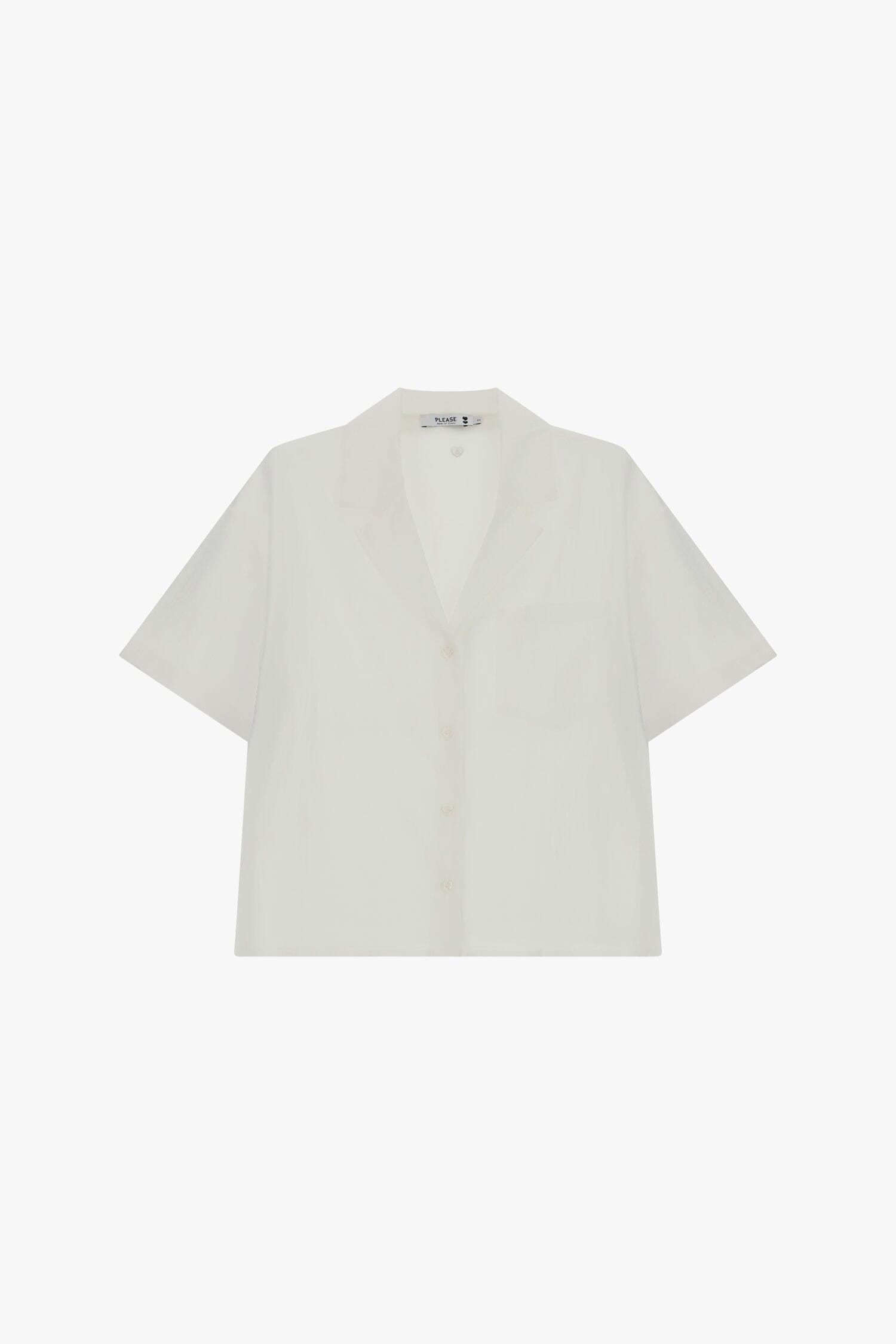 Short Boxy Shirt With Chest Pocket Please