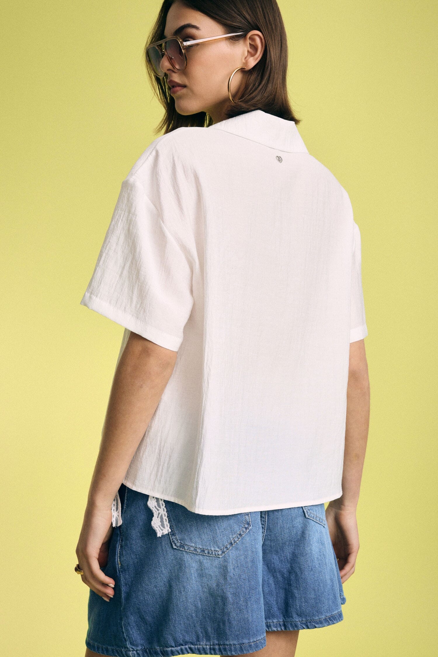 Short Boxy Shirt With Chest Pocket Please