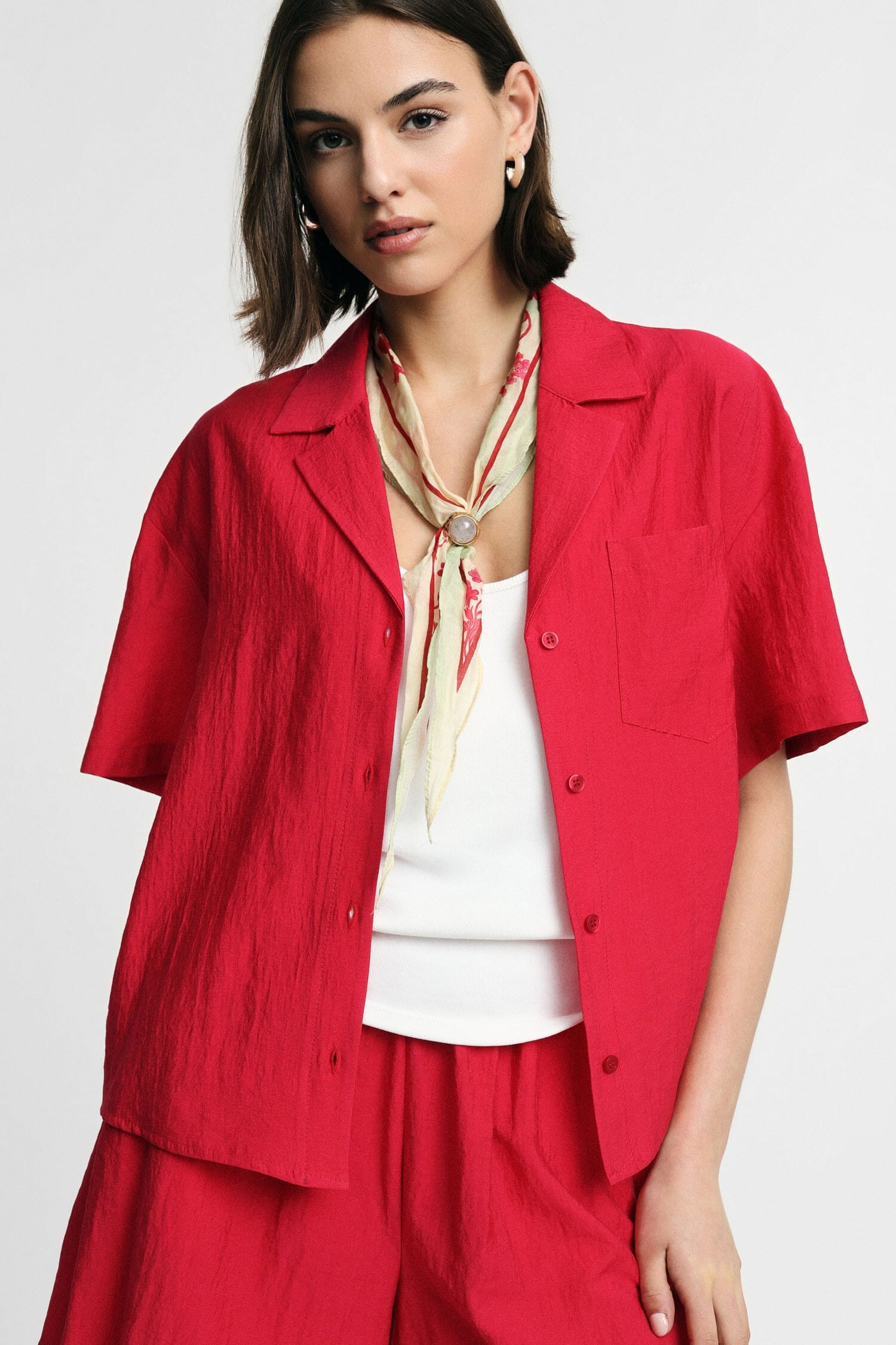 Short Boxy Shirt With Chest Pocket Please