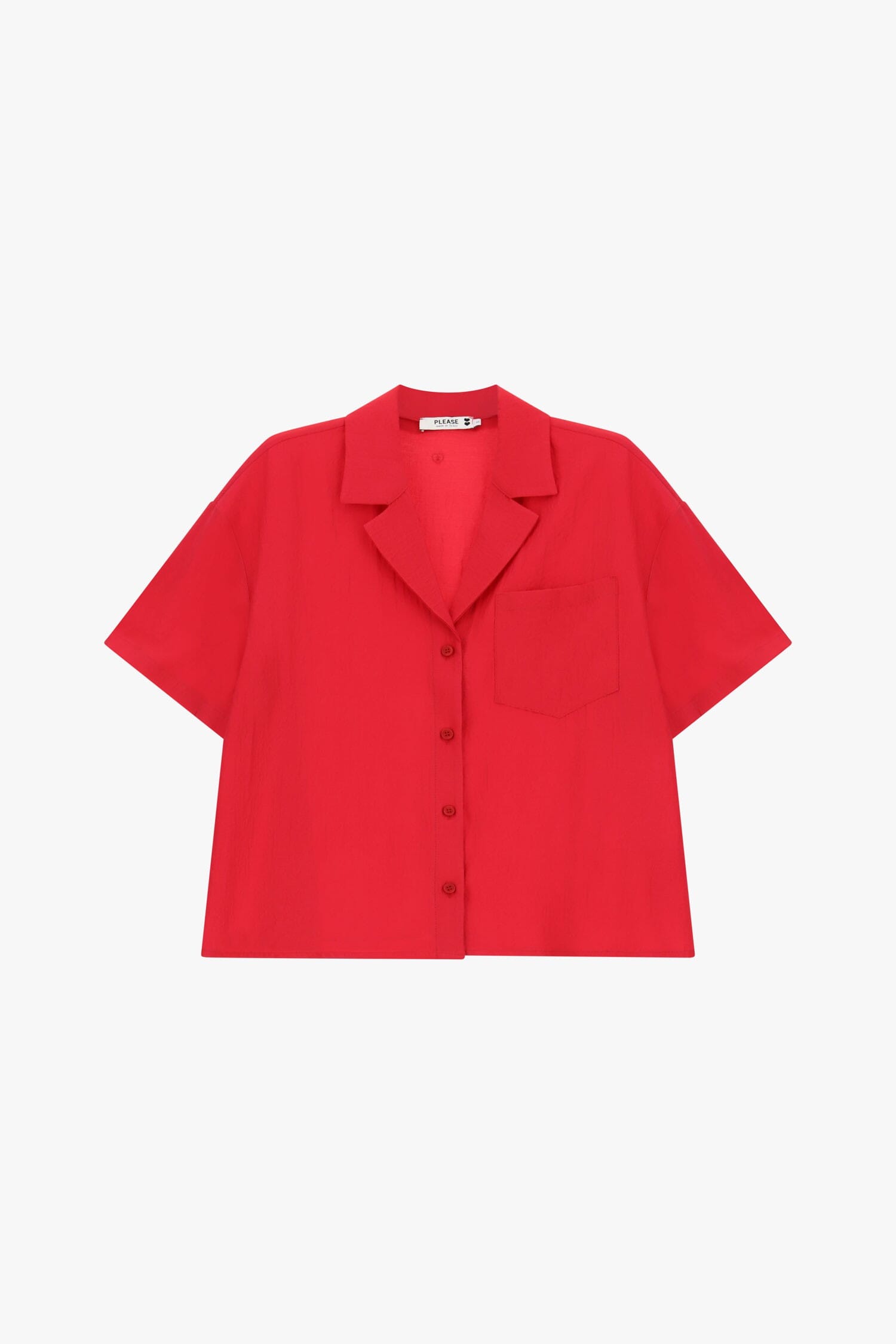 Short Boxy Shirt With Chest Pocket Please
