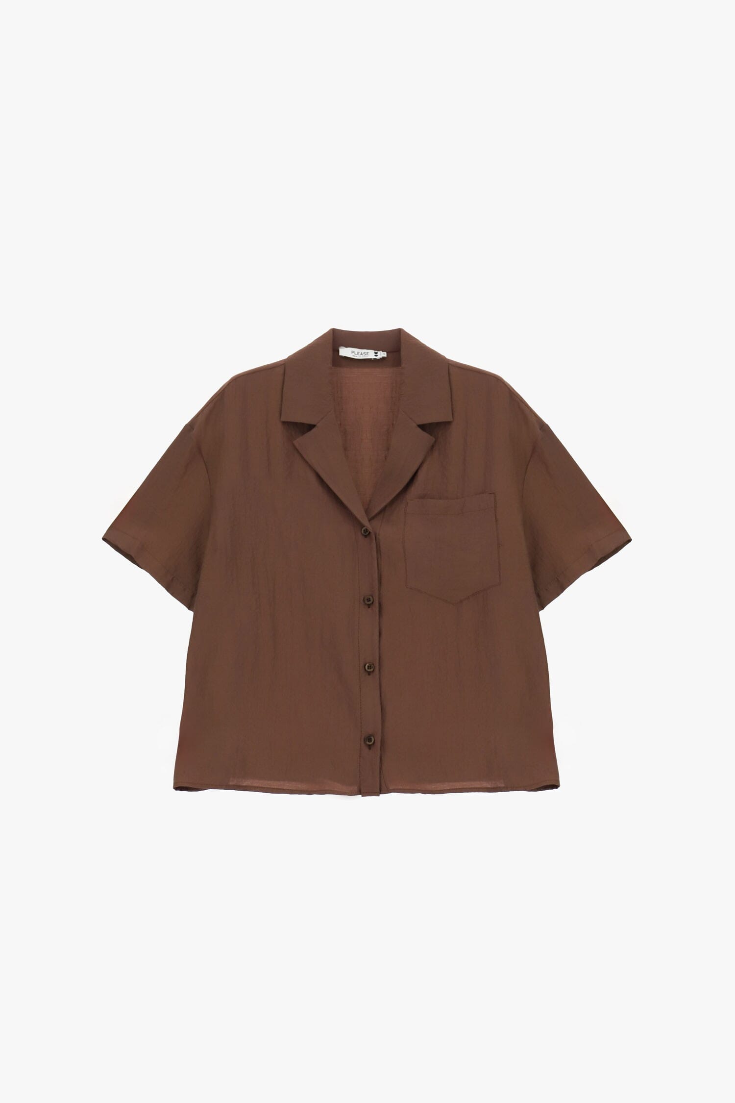 Short Boxy Shirt With Chest Pocket Please
