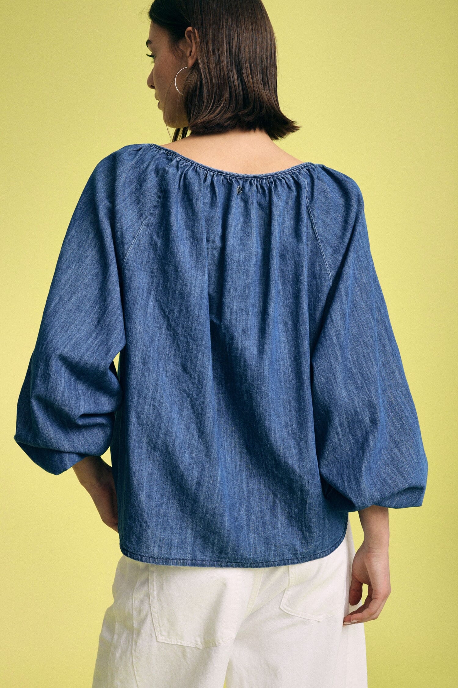 Wide Blouse With Striped Inserts And Long Sleeves Please