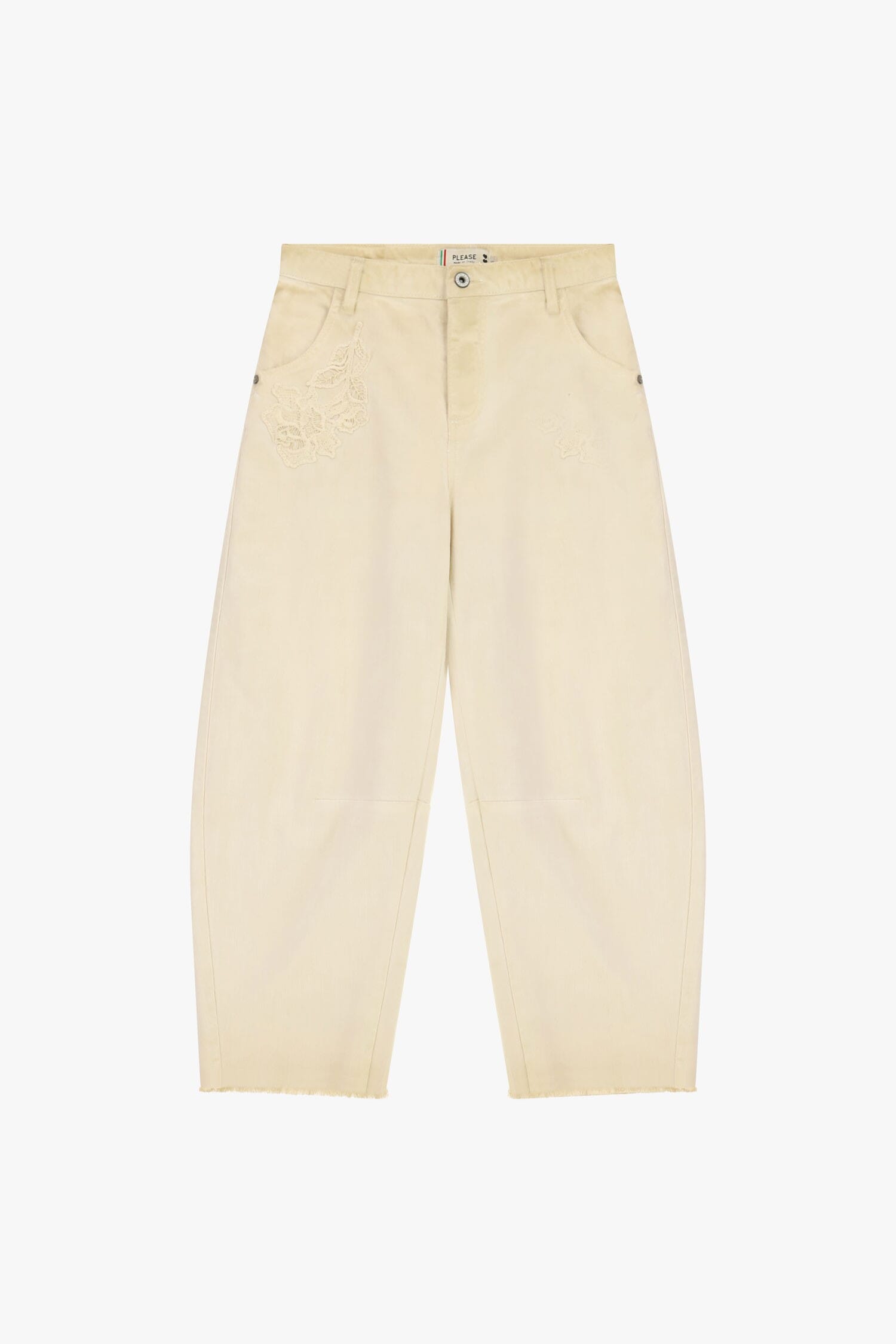 Pantalon taille haute avec bas coupé à vif Please