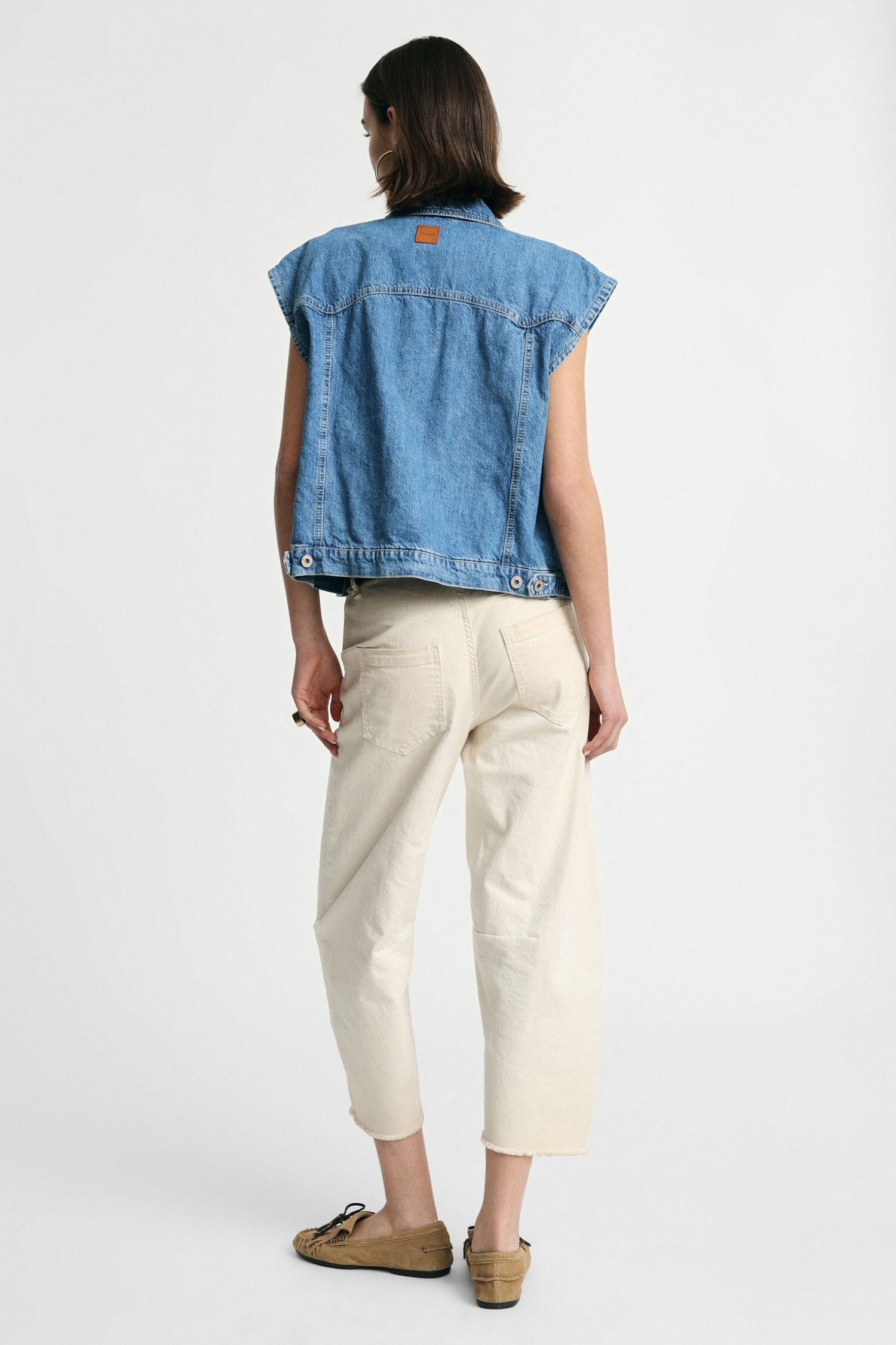 Pantalon taille haute avec bas coupé à vif Please