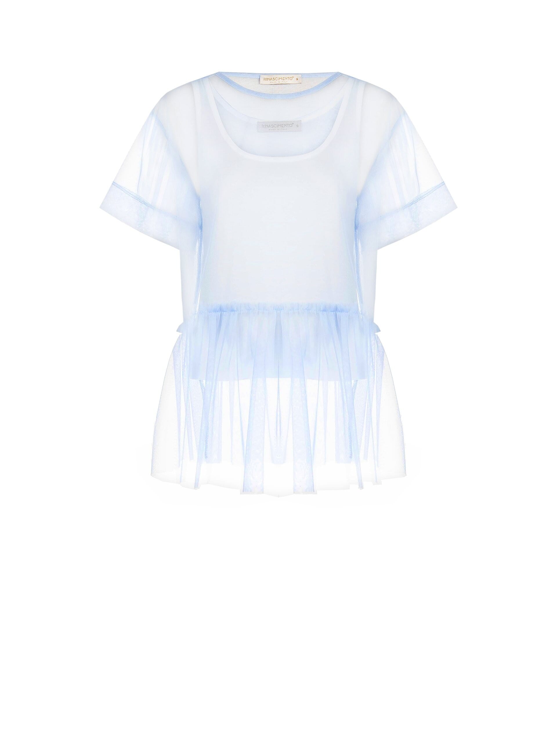 Wide Tulle Top With Ruffle And With Matching Tank Top Included Rinascimento