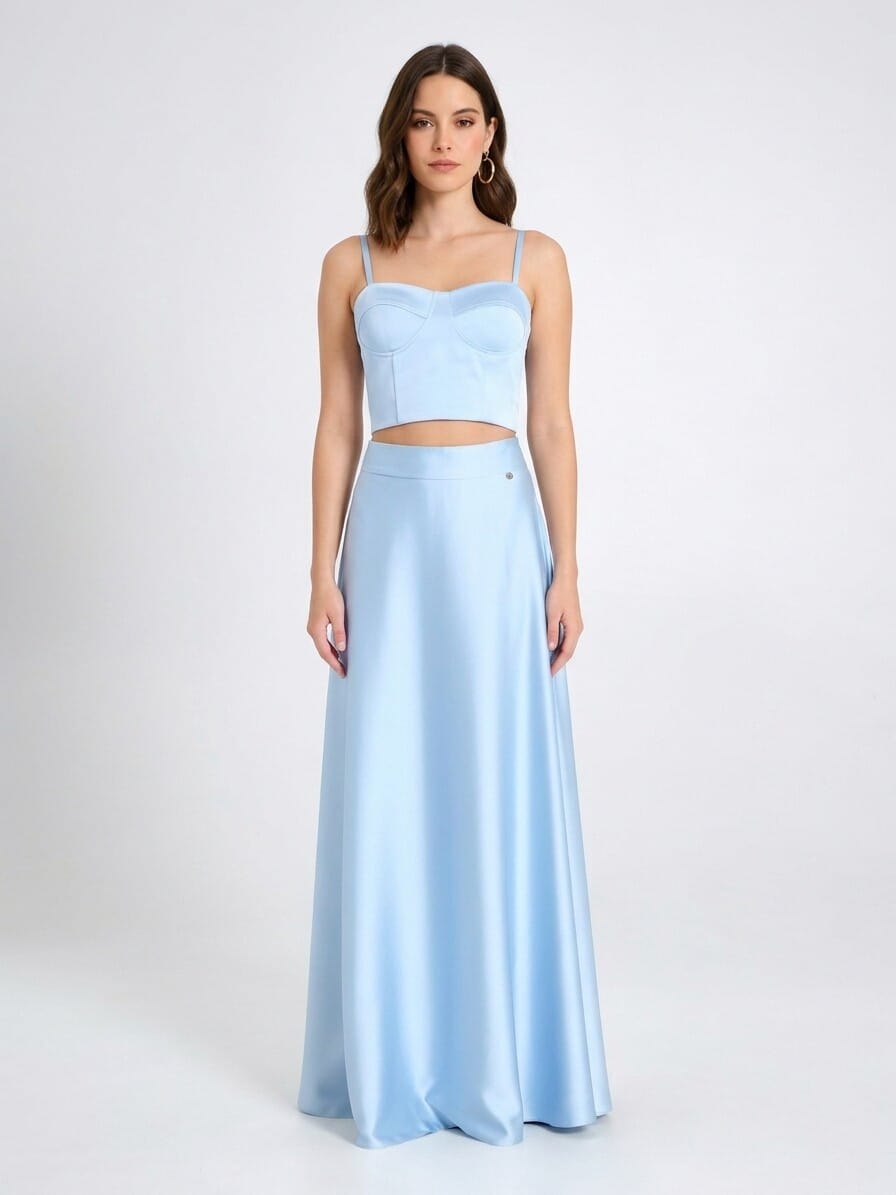 Rinascimento Satin Crop Top Corset With Cups