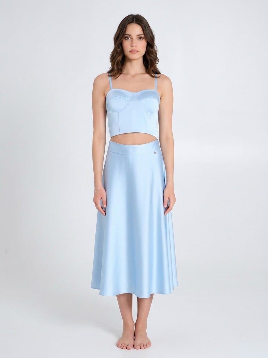 Rinascimento Satin Crop Top Corset With Cups