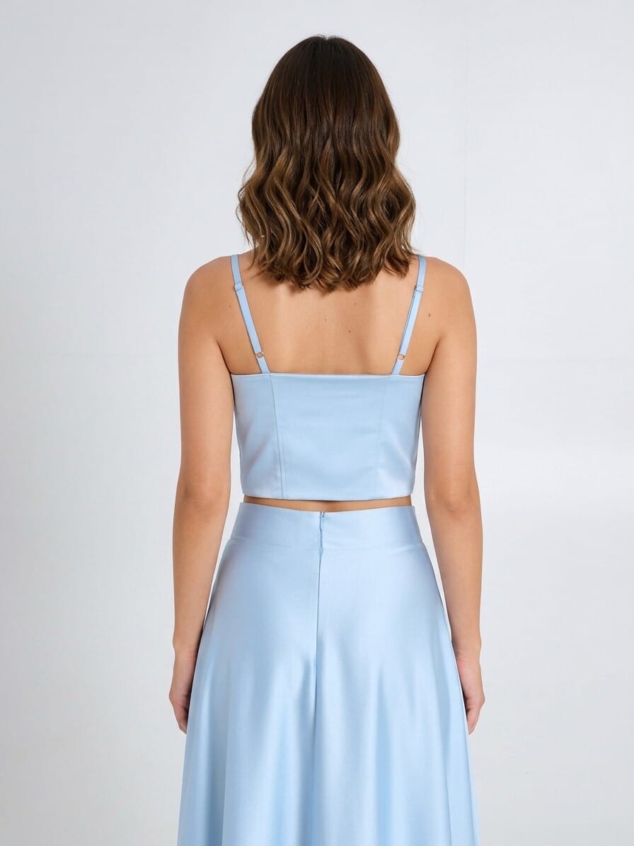 Rinascimento Satin Crop Top Corset With Cups