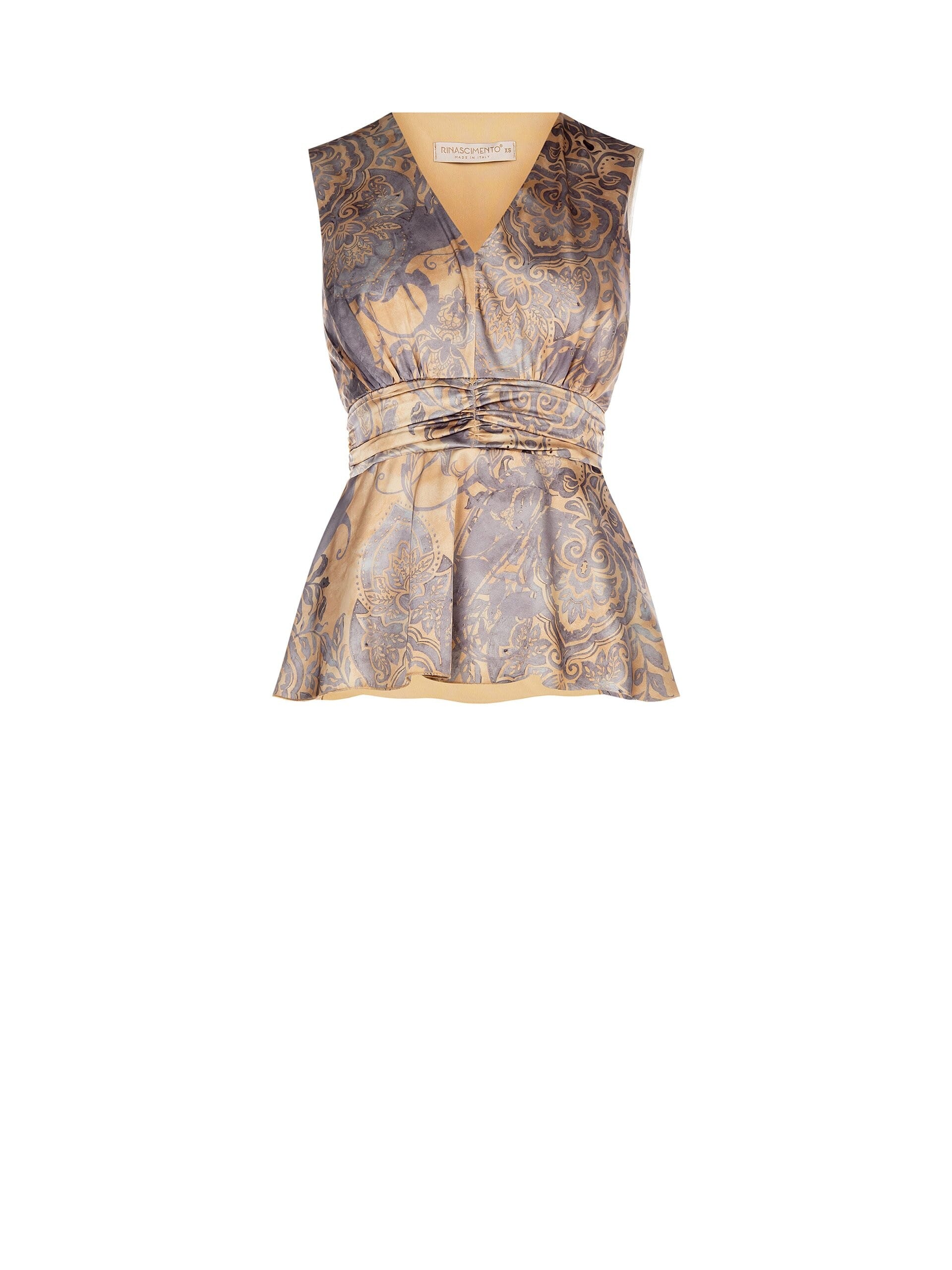 Rinascimento V-neck V-neck Satin Waist Top