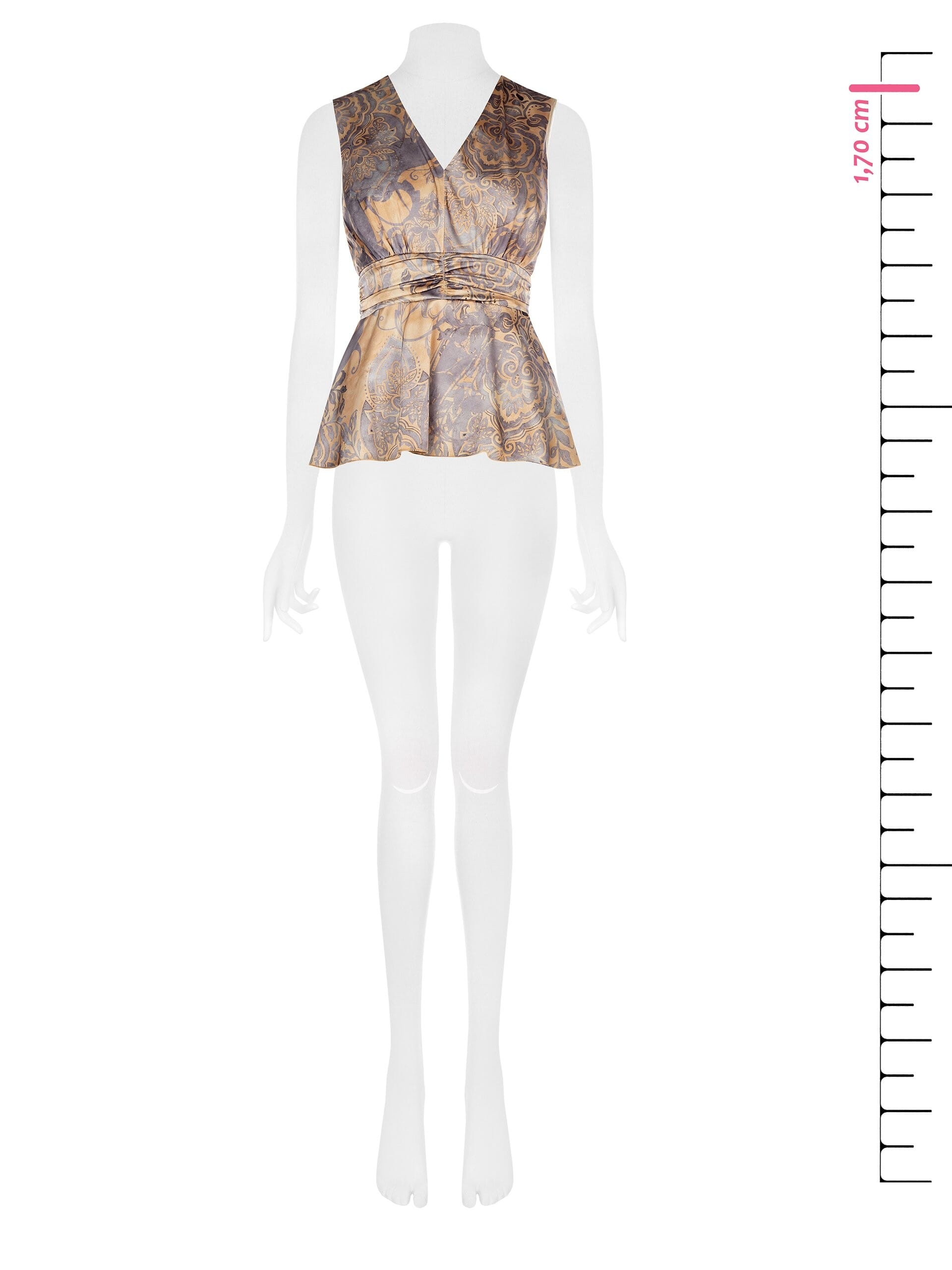 Rinascimento V-neck V-neck Satin Waist Top