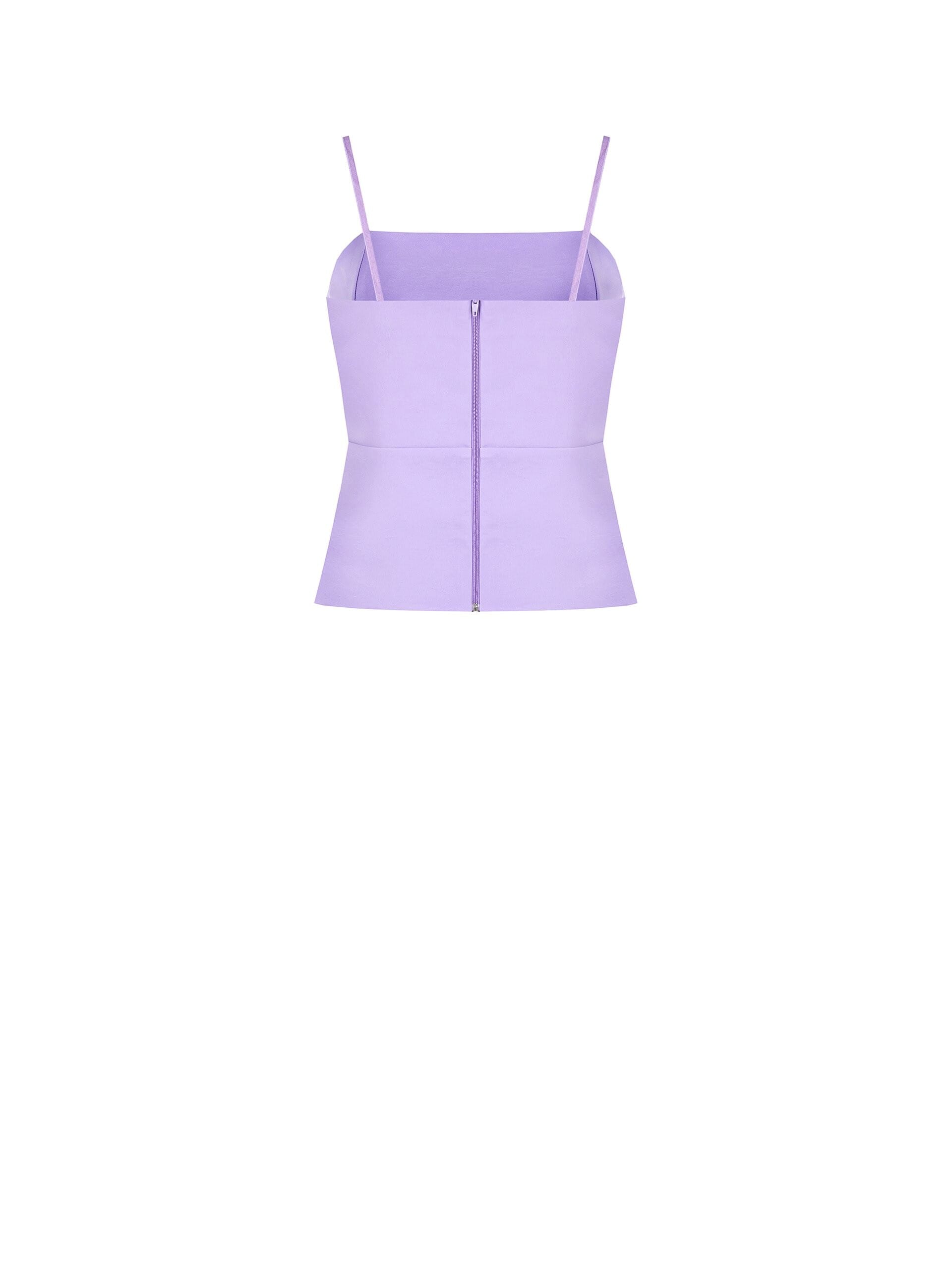 Crop Top Bustier In Technical Fabric With Rhinestones Rinascimento