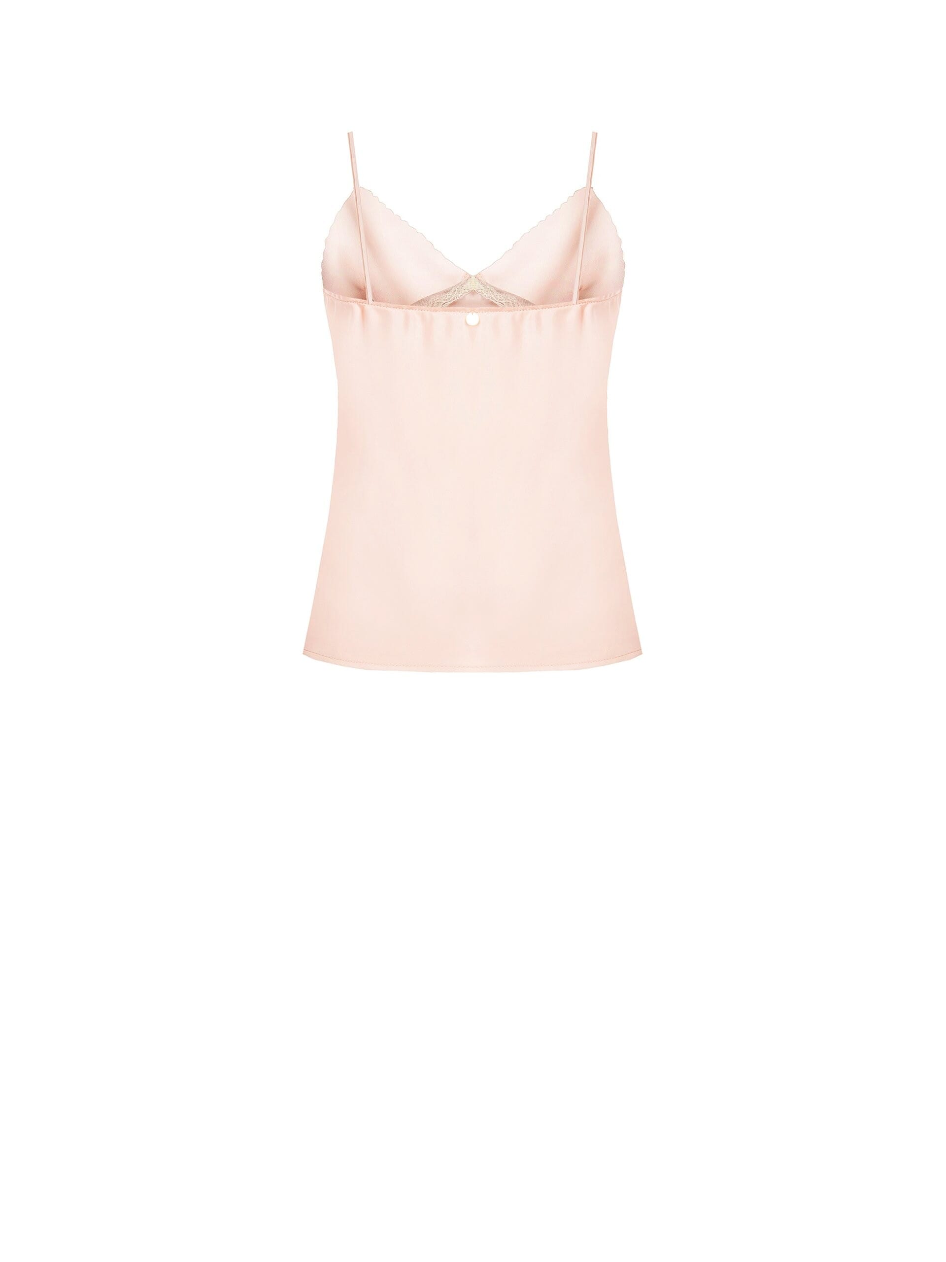 Pleated Satin Top With Lace Inserts Rinascimento